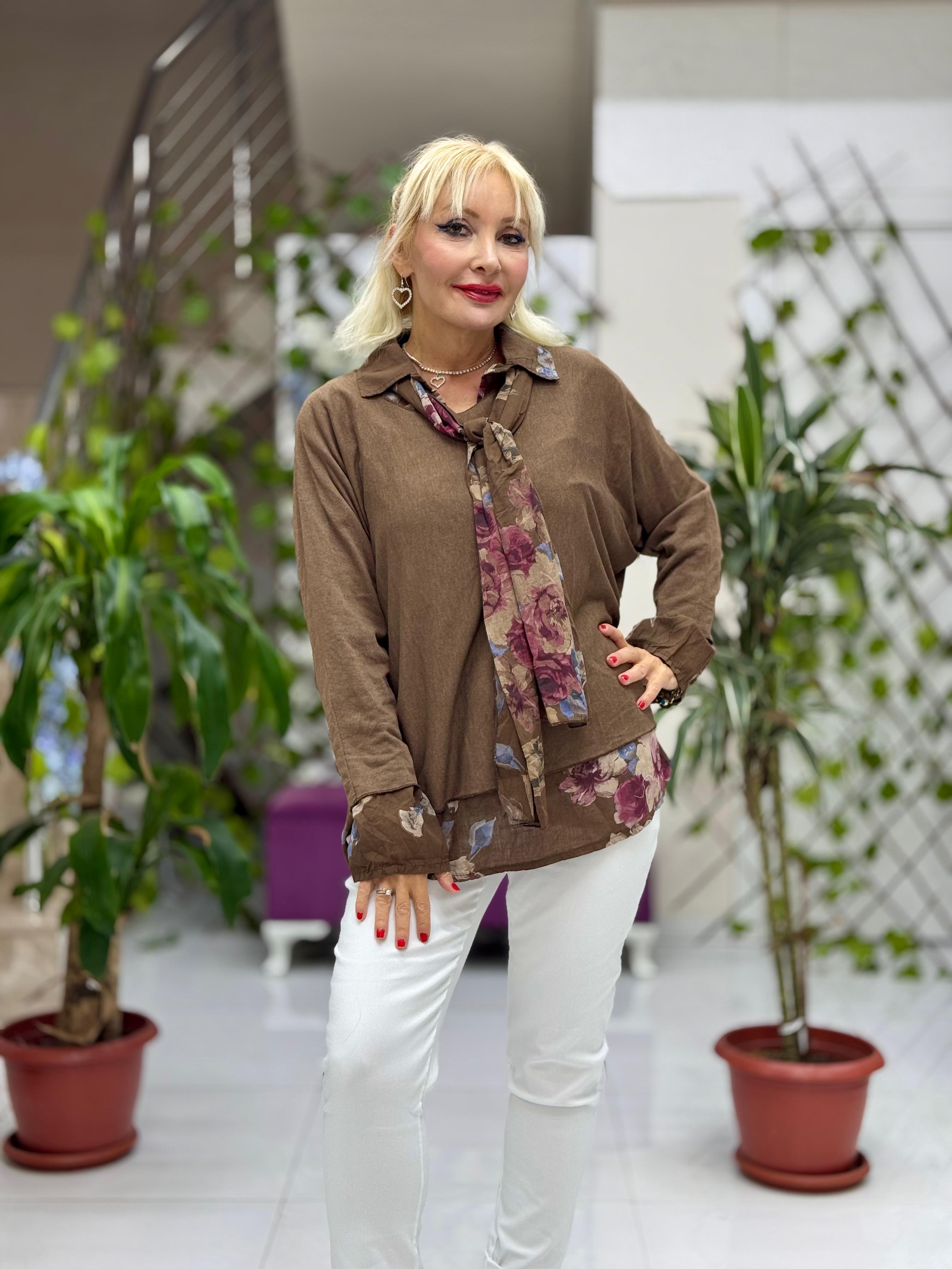 P6811 Prendas de punto con estampado de camuflaje Caqui