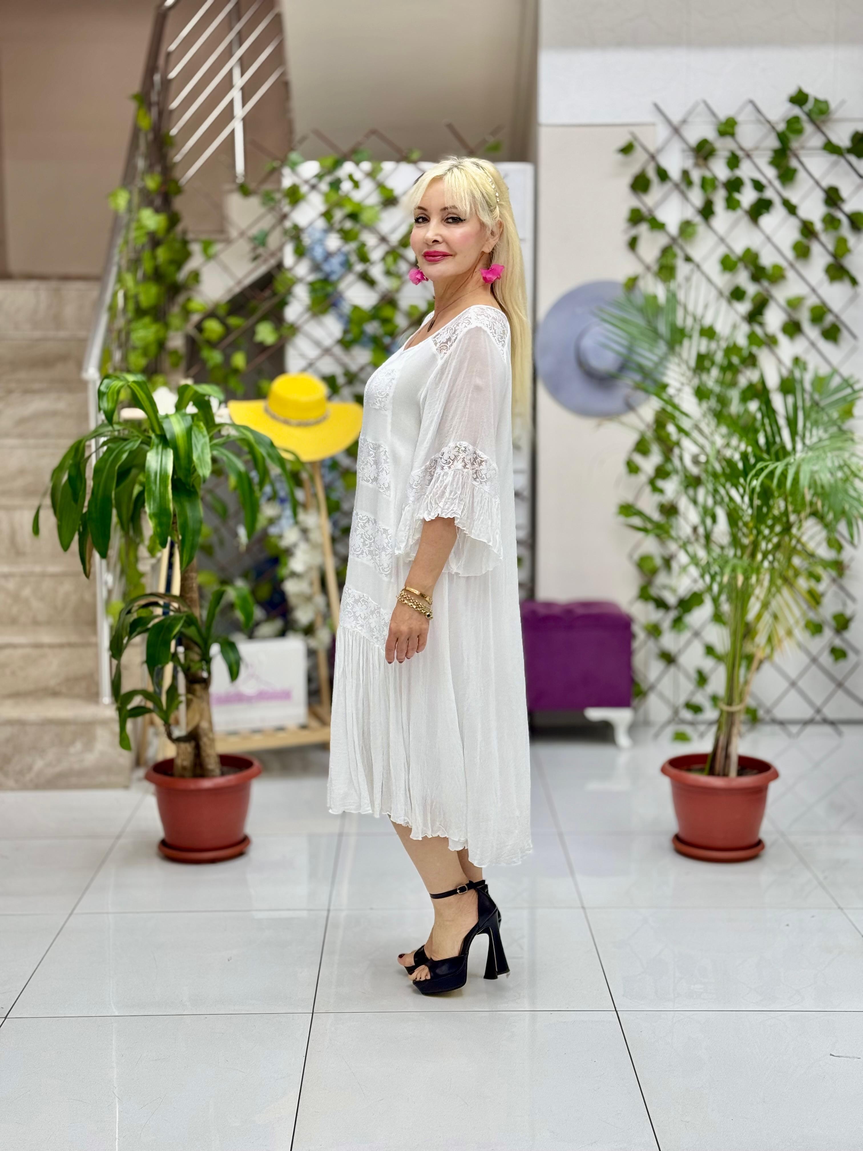 VL2623 Vual Elbise Beyaz