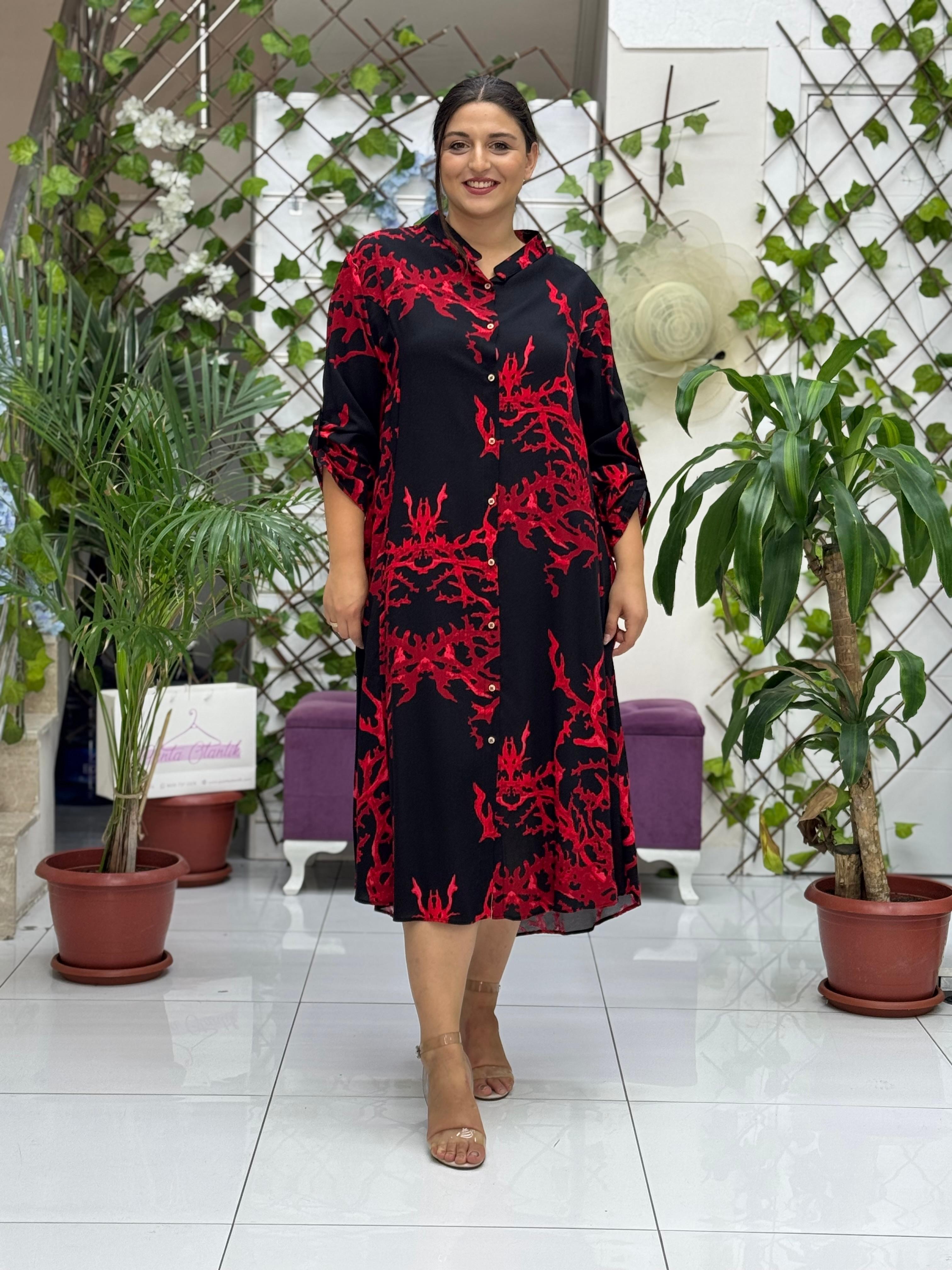 YS81011 Viskon Yasemin Elbise
