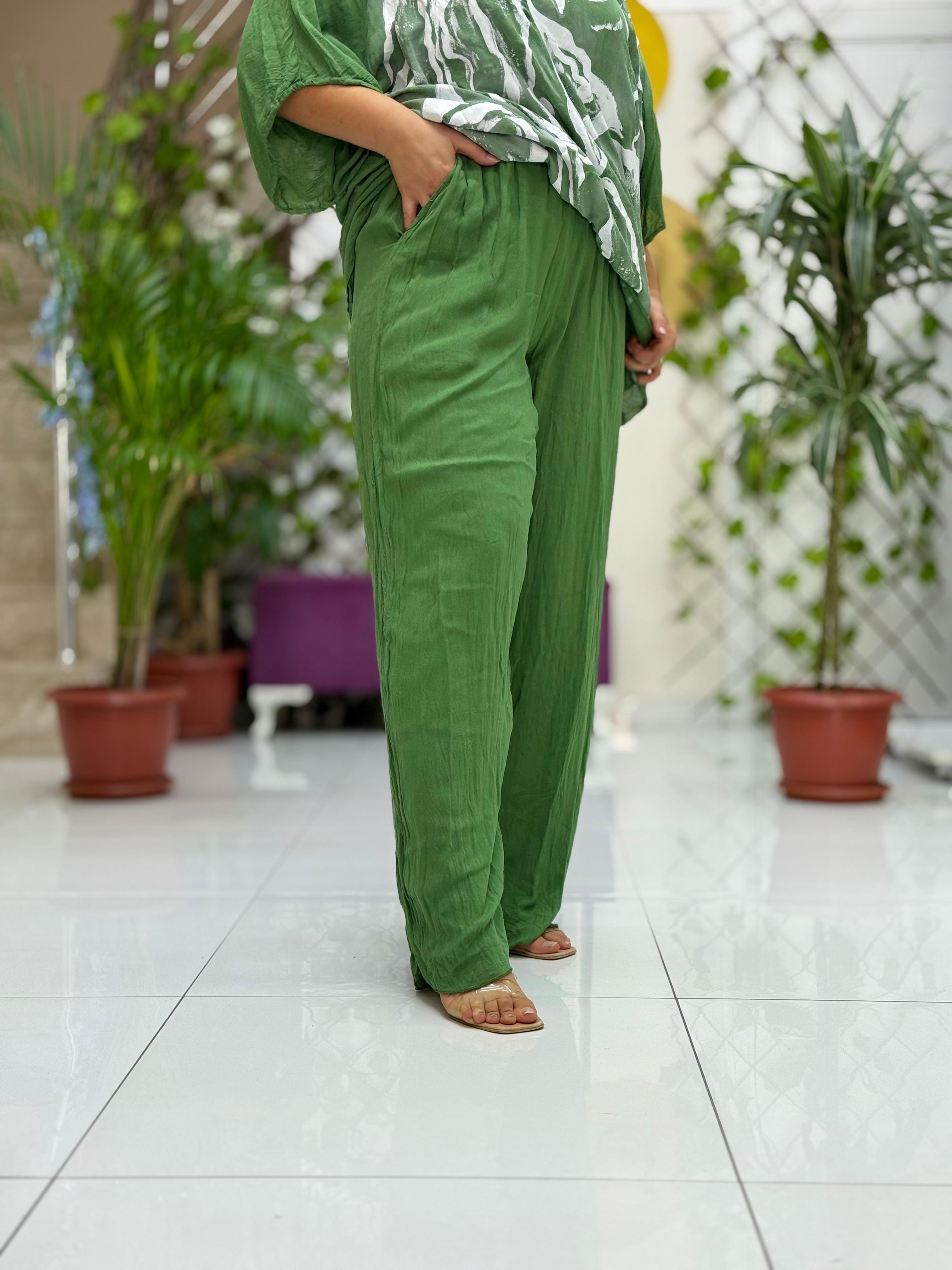 VL3015 Yüksek Bel Basic Vual Pantolon Haki