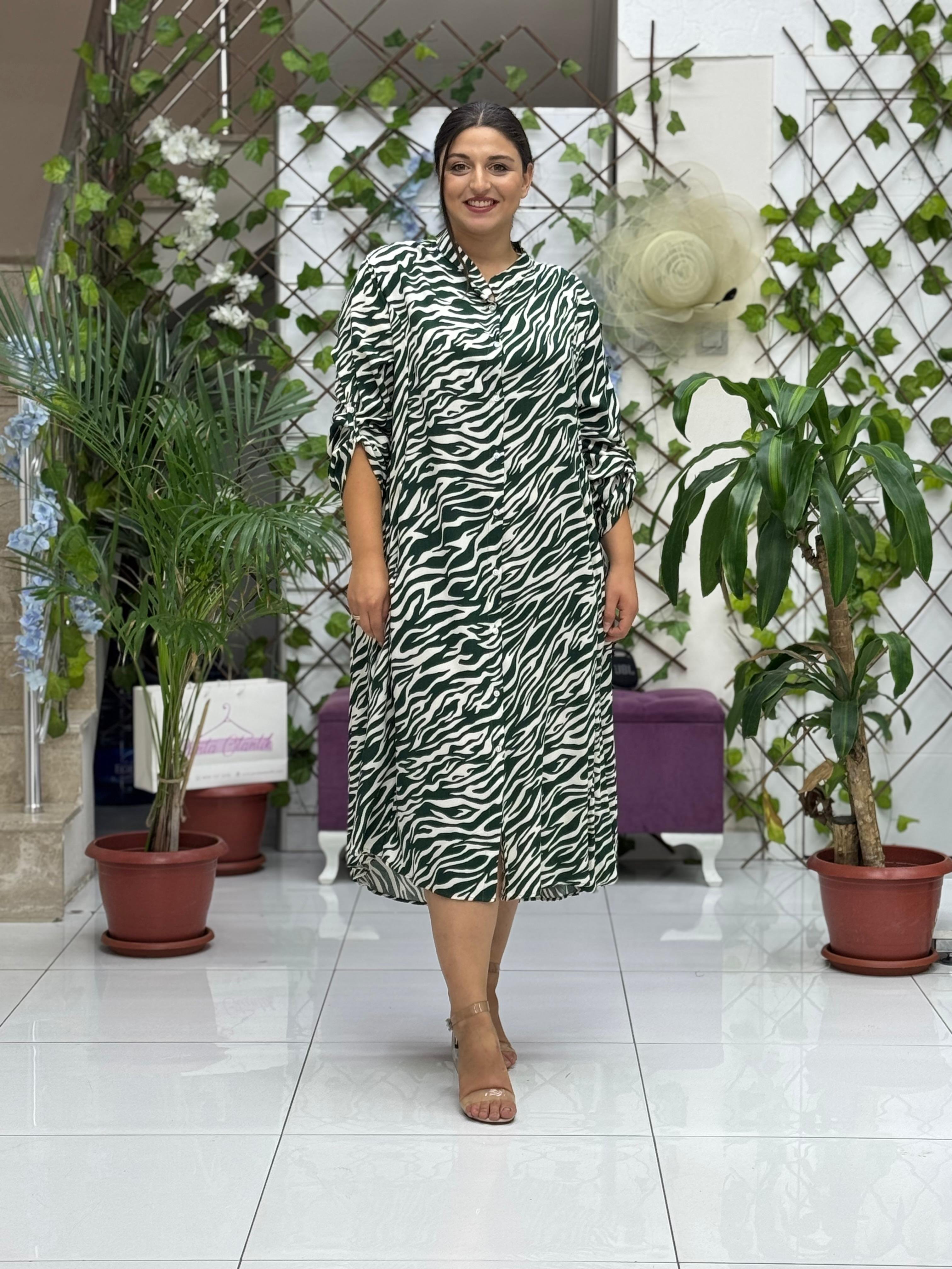 YS81014 Viskon Yasemin Elbise