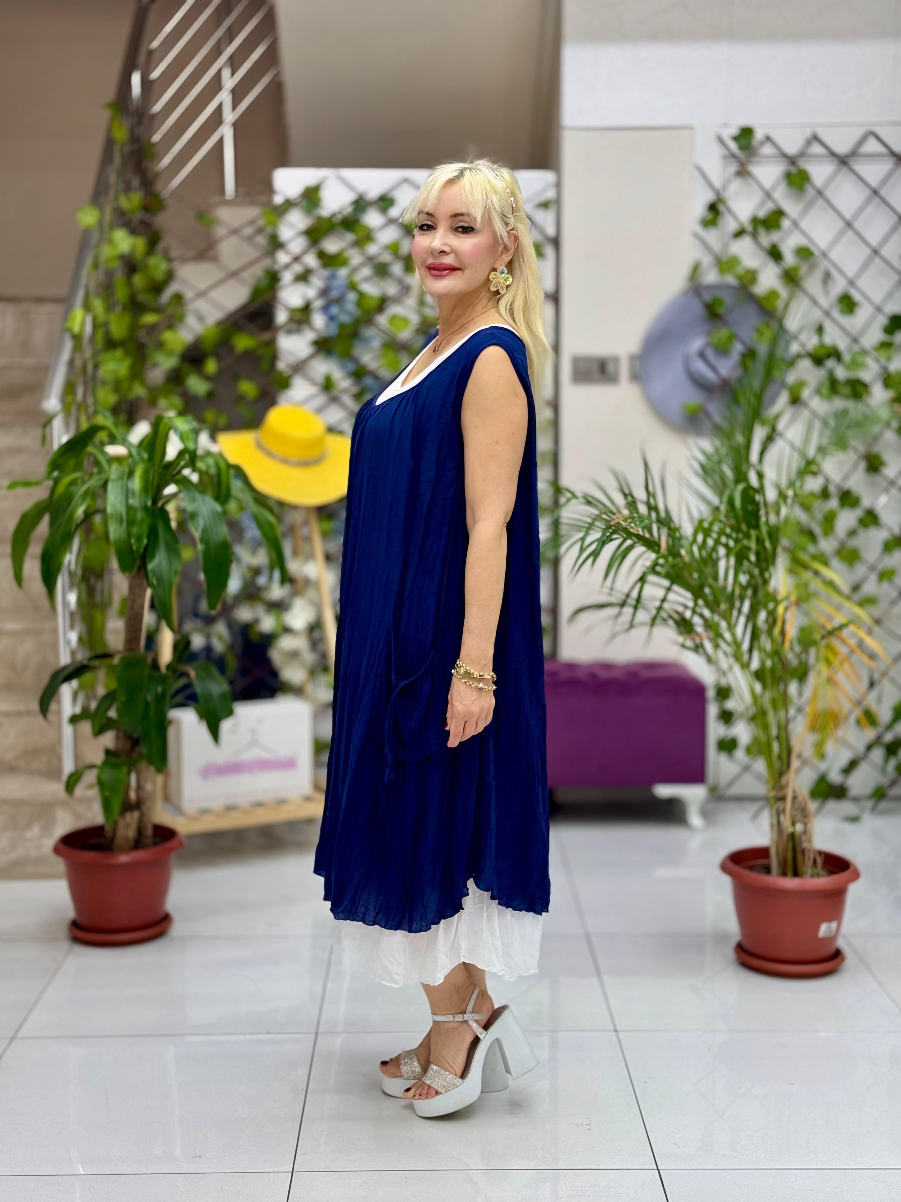 M1046 Vestido Voile Sin Mangas Rojo