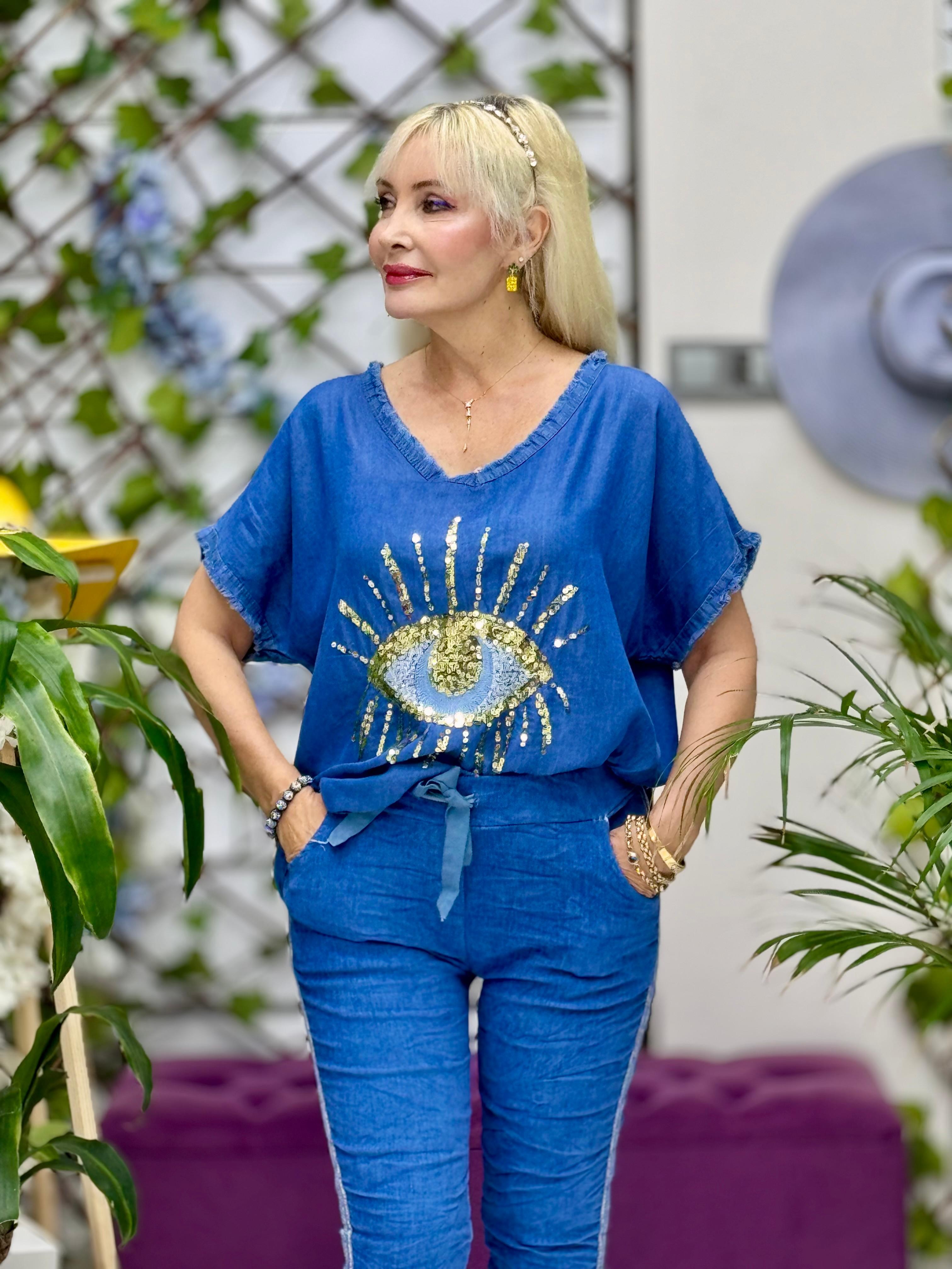 N6840 Blusa Seda Italiana Negro