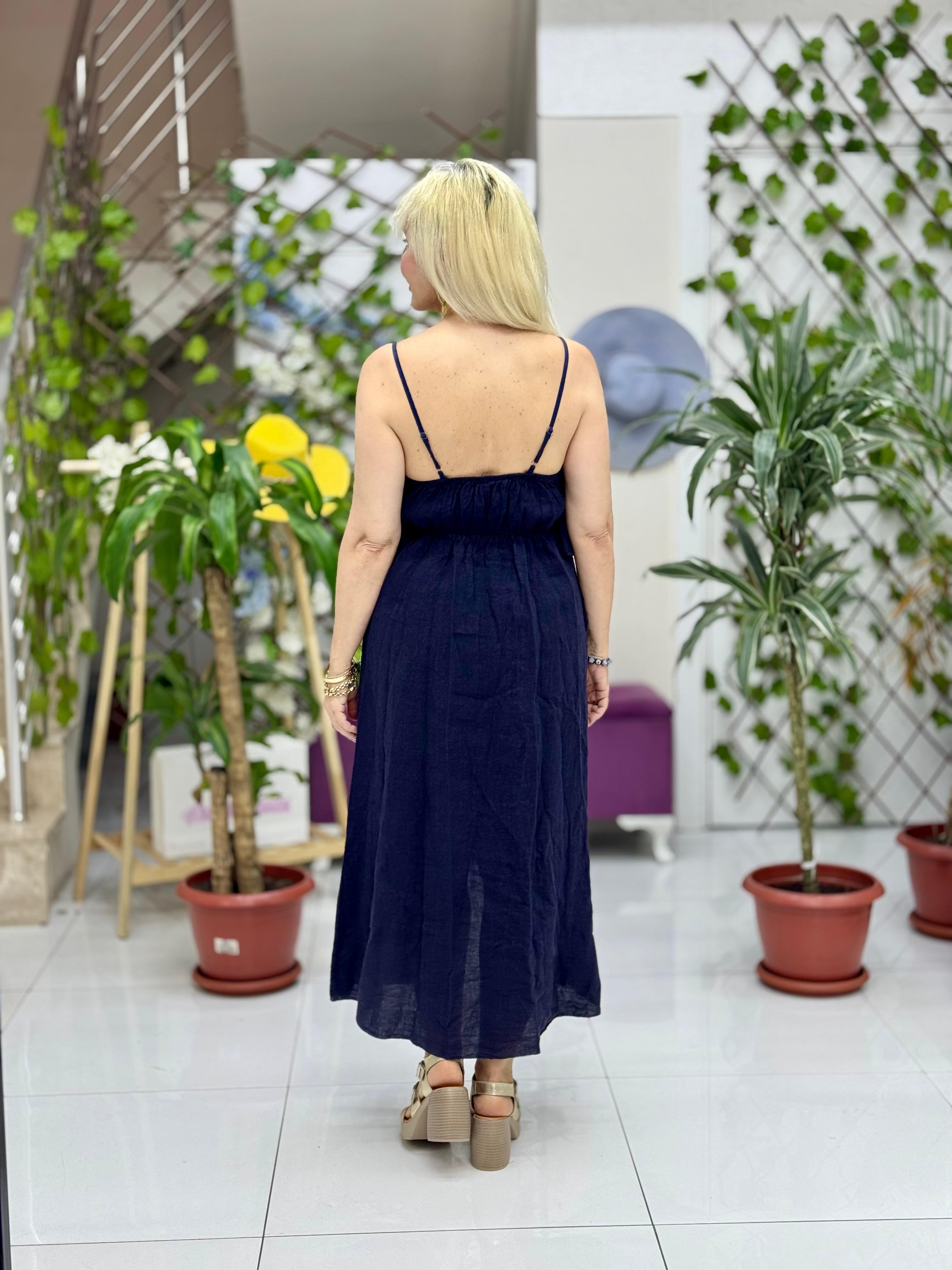 NC13179 İtalyan Keten Şortlu Takım Lacivert
