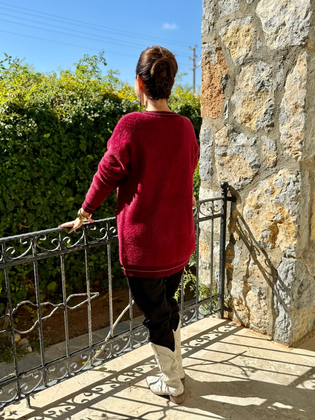 Sc2403 Jersey De Punto Lavado Marrón