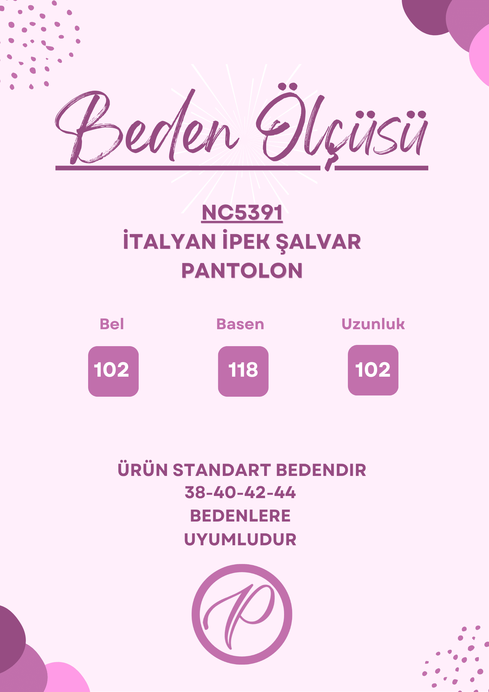 NC5391 İtalyan İpek Şalvar Pantolon Mavi