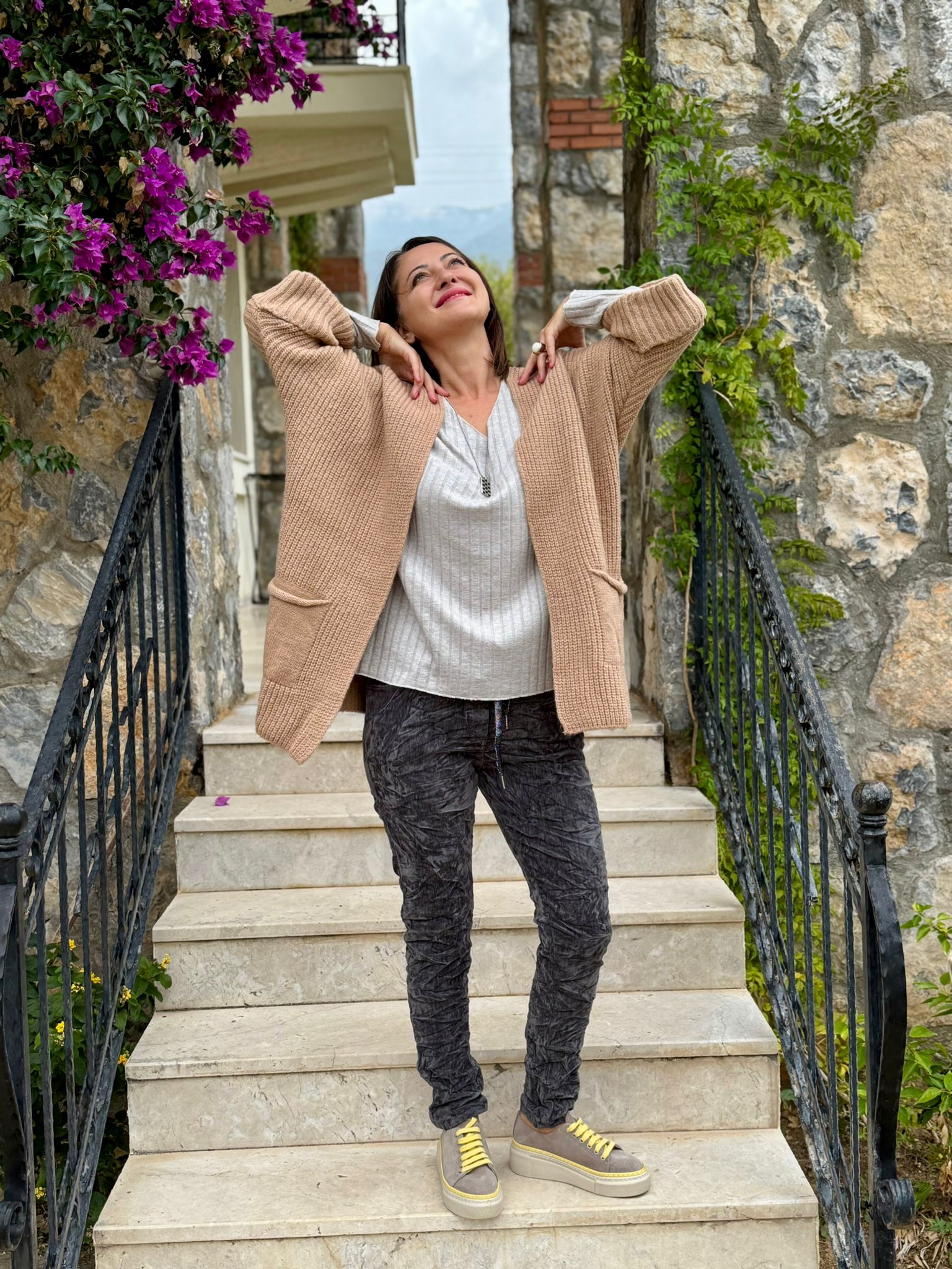 Sc2403 Jersey De Punto Lavado Marrón