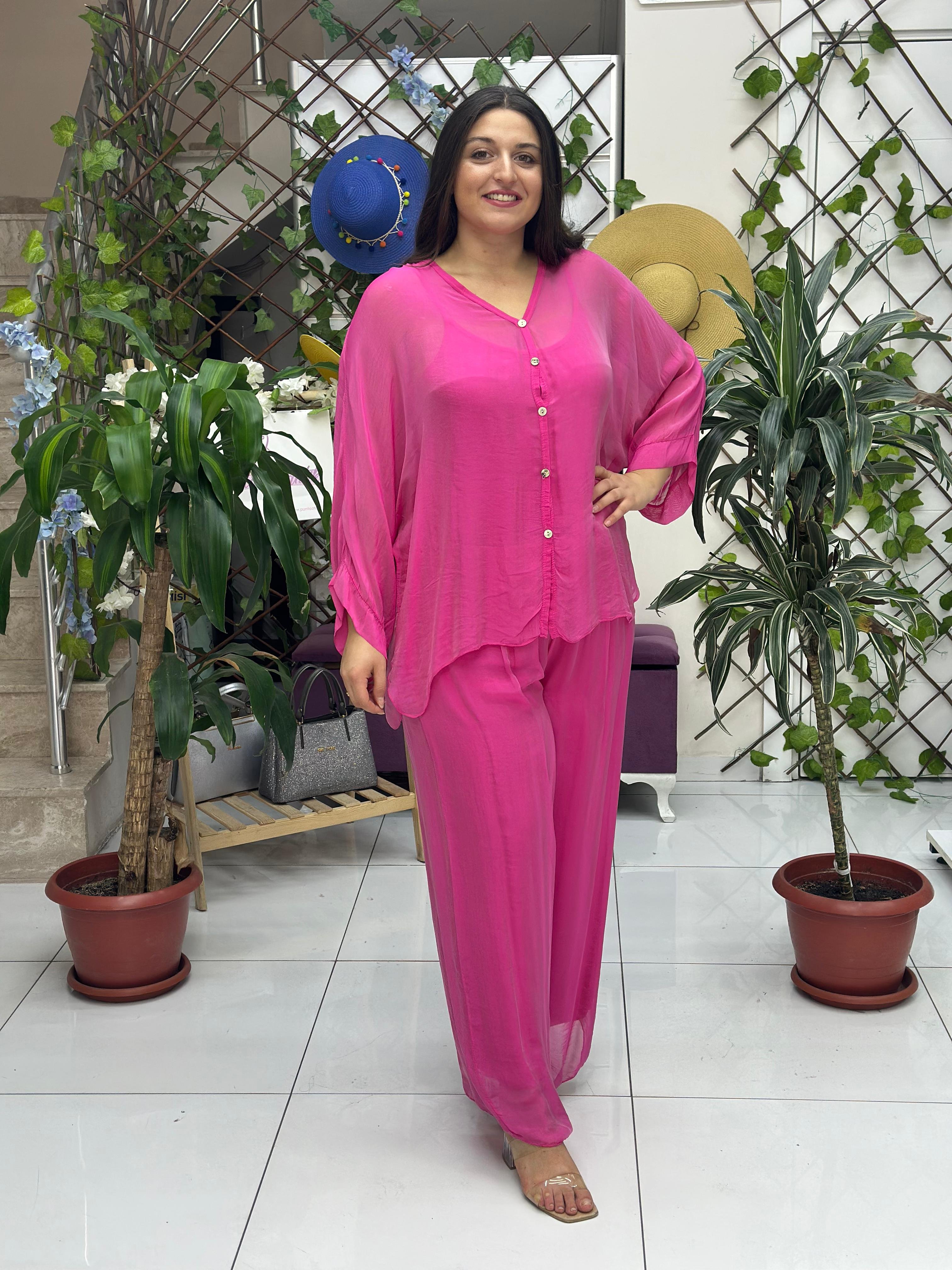 NC89061 İtalyan İpek Takım Pembe