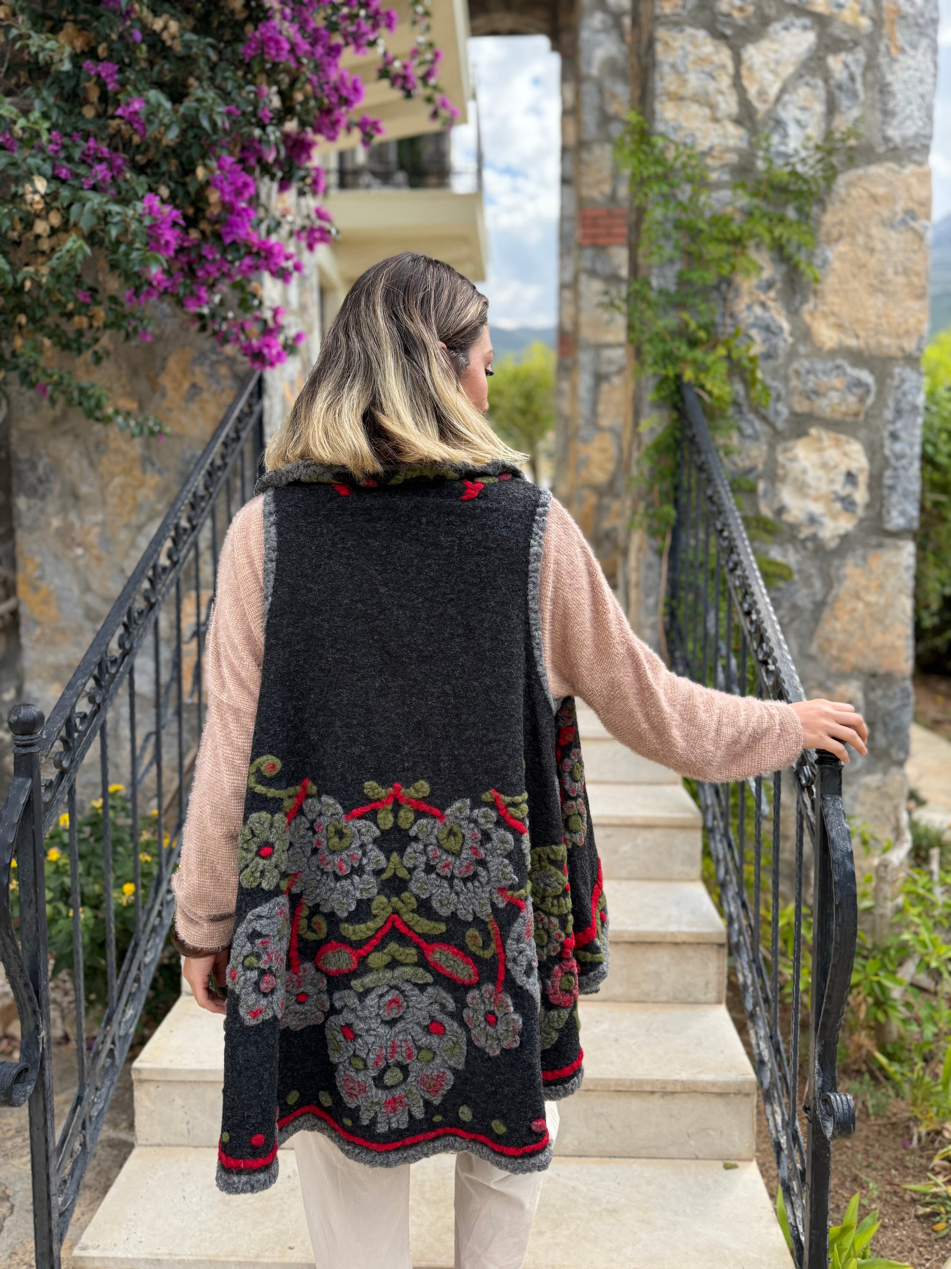 YG22606 Dökümlü İtalyan Keçe Yelek