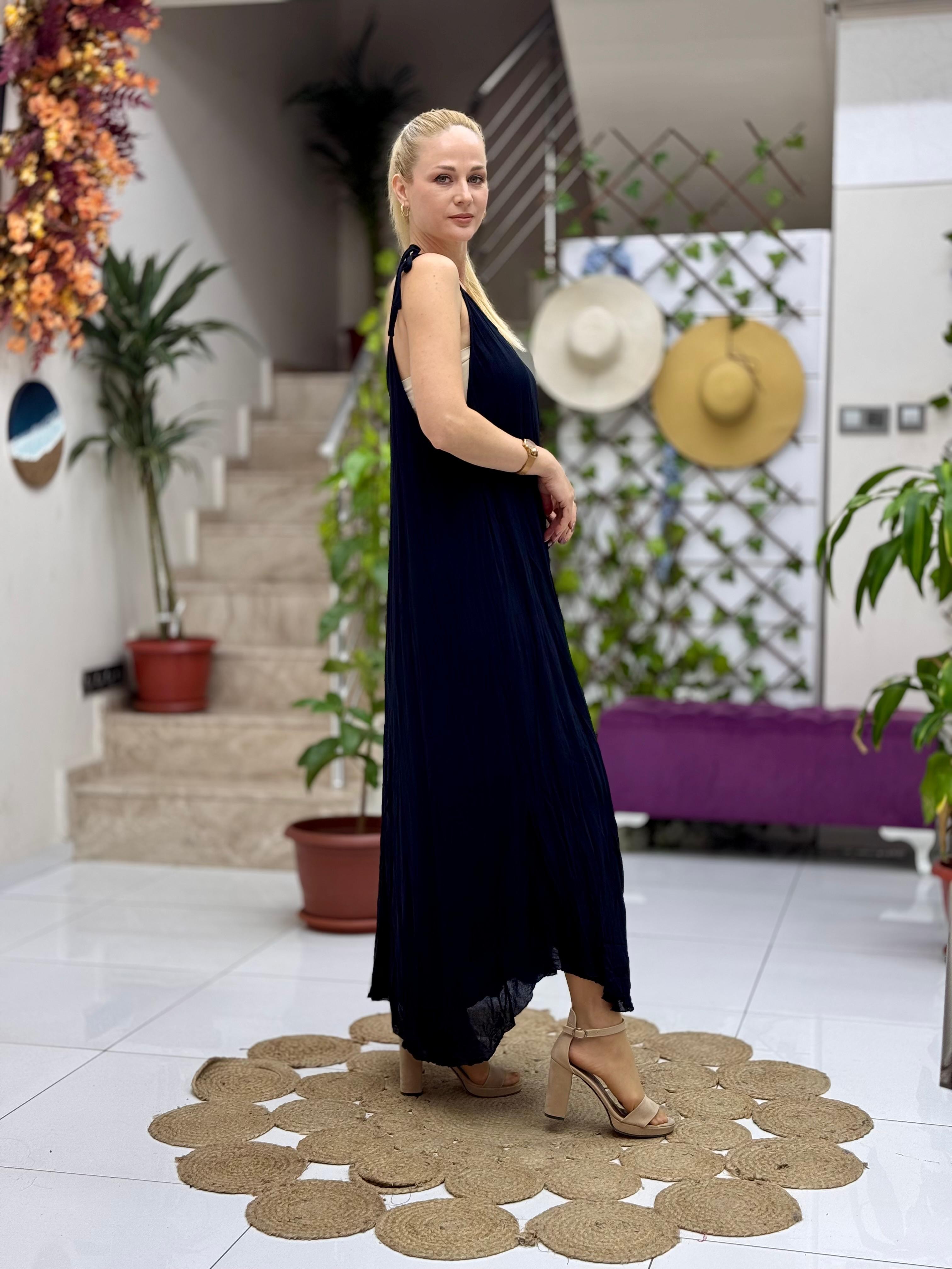 M1046 Vestido Voile Sin Mangas Morado