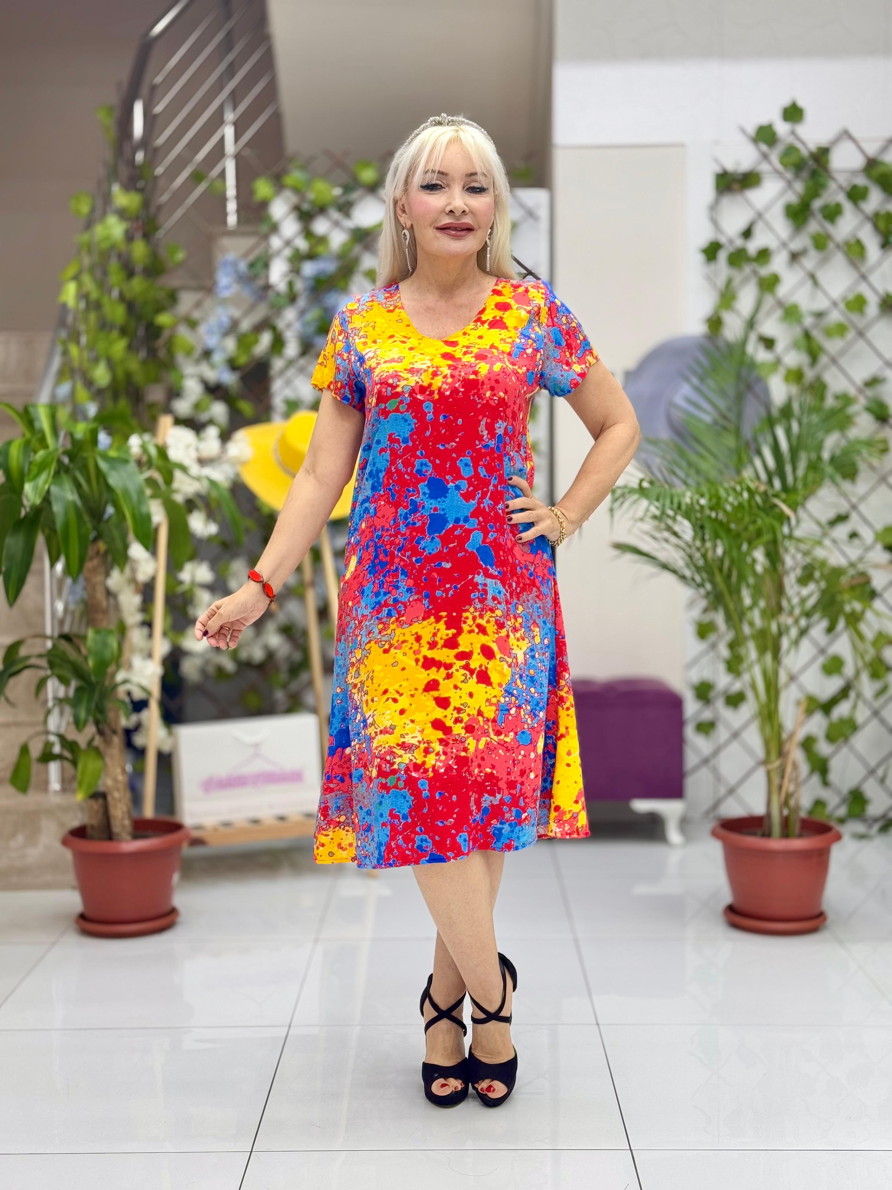 DM70036 Demet Viskon Elbise