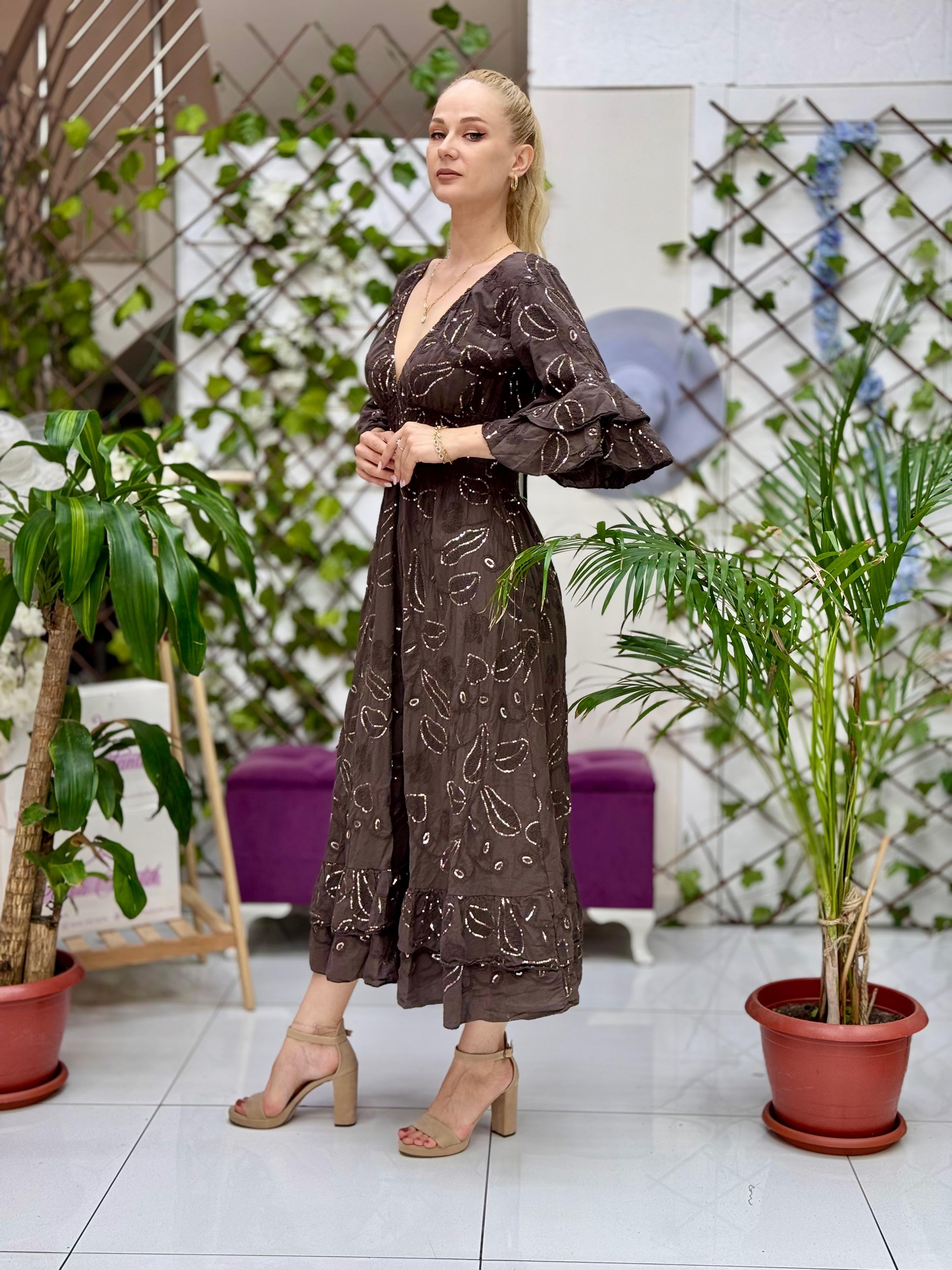 N12071 Vestido Italiano De Algodón Con Cordones Blanco