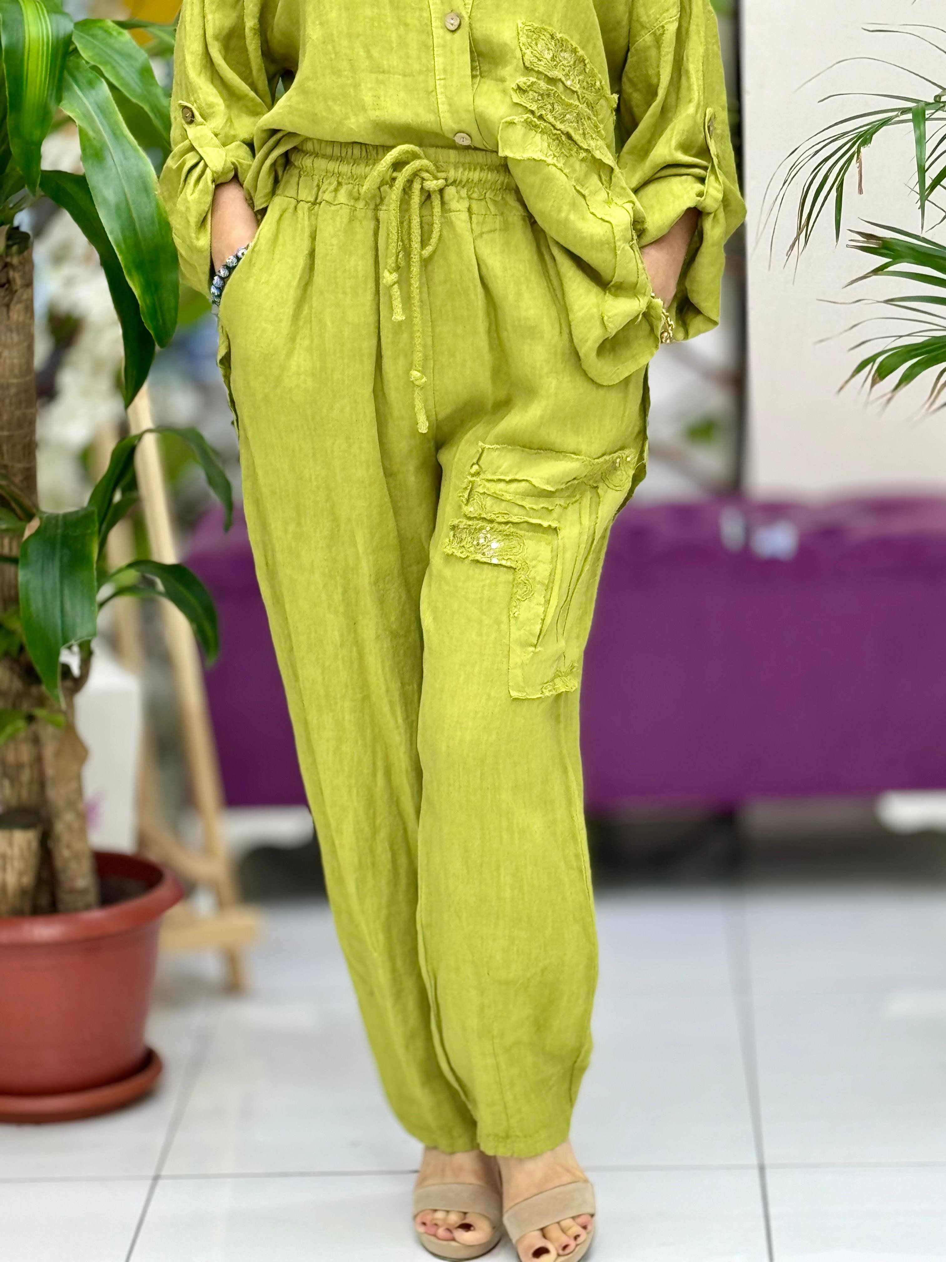 N10661 Traje Italiano Lino Ciruela