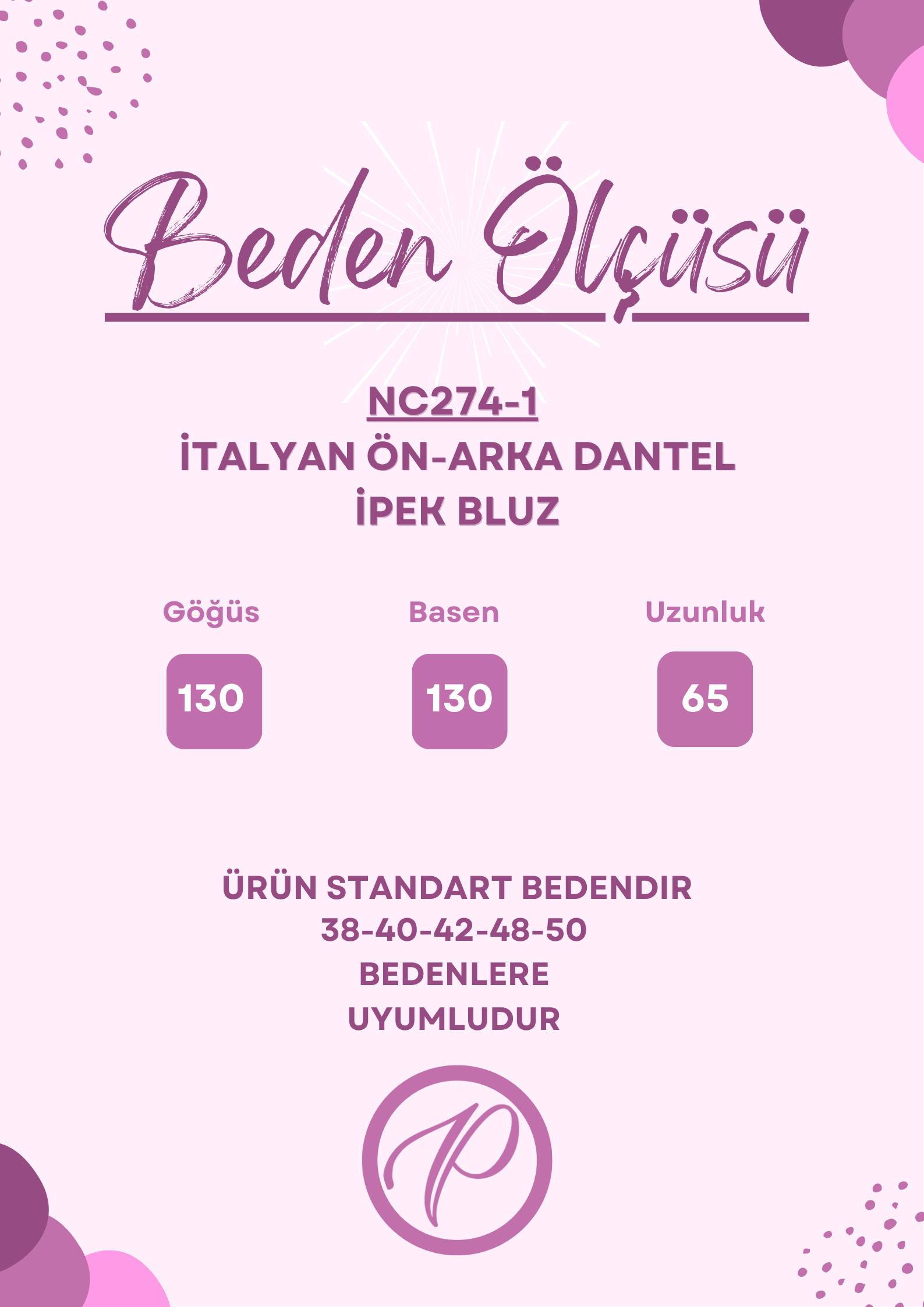 NC274-1 İtalyan Ön-Arka Dantel İpek Bluz Lacivert