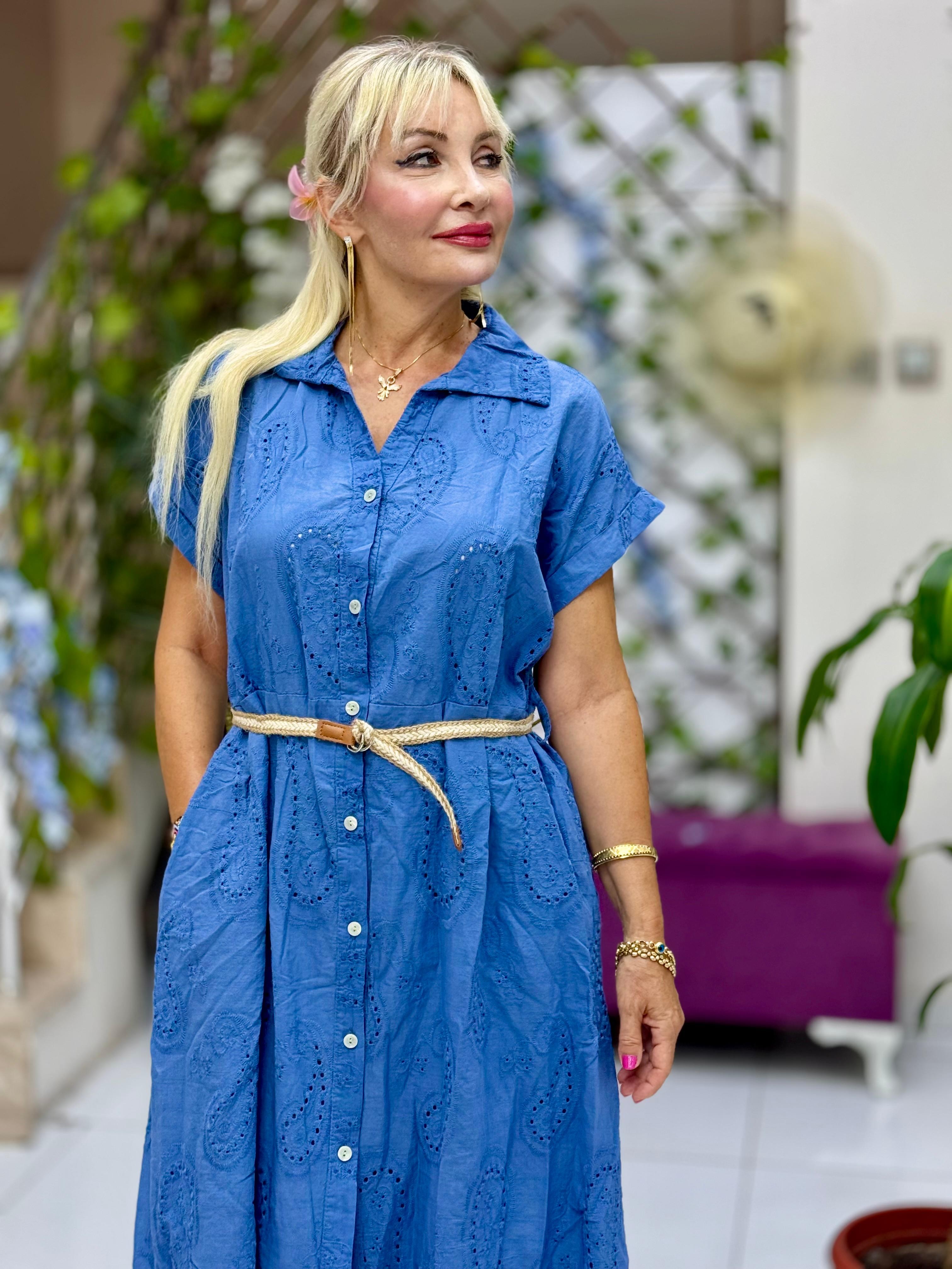 N20725 Vestido de algodón italiano Rosa