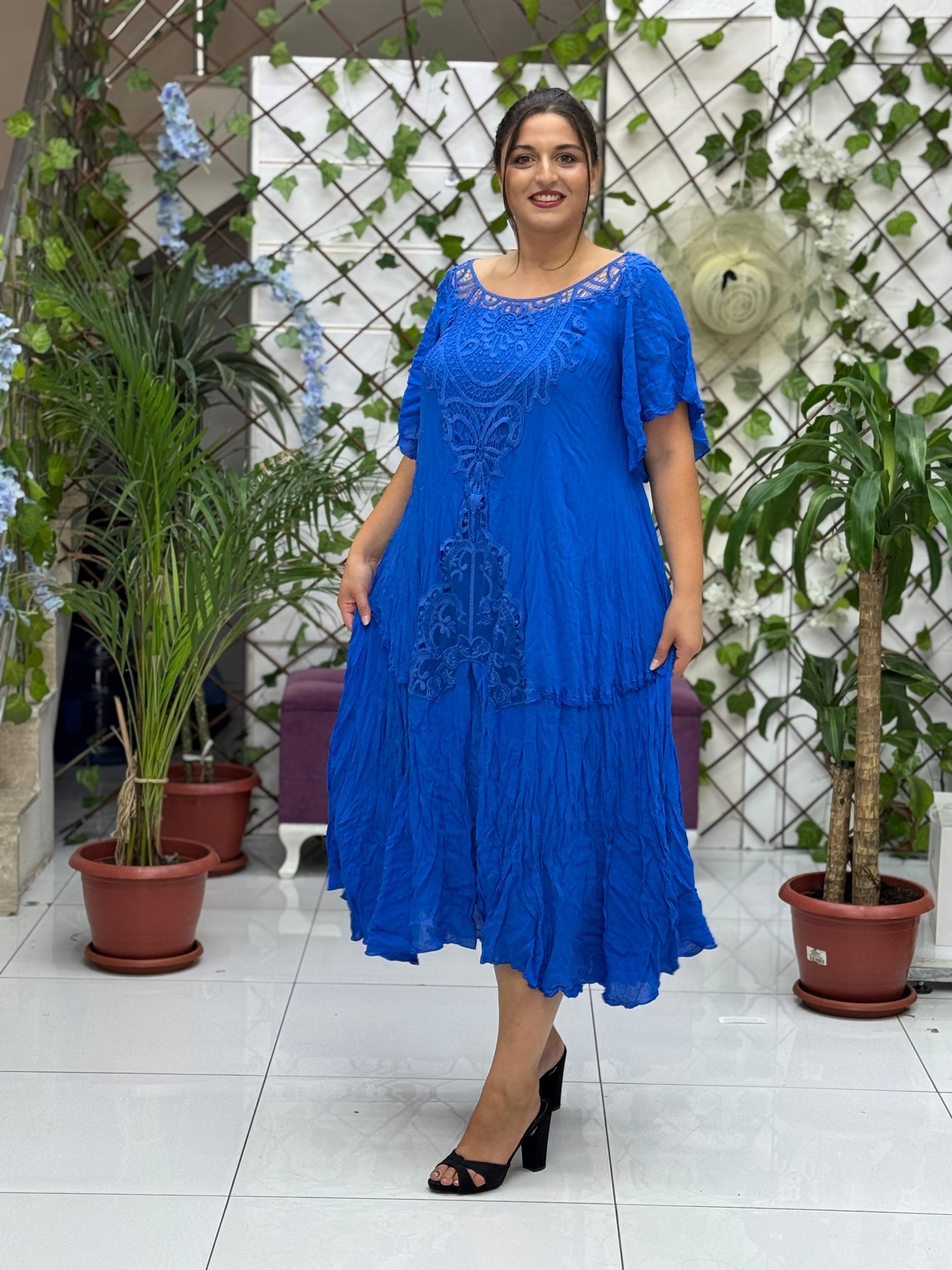 VL1420 Hürrem Vual Elbise Saks