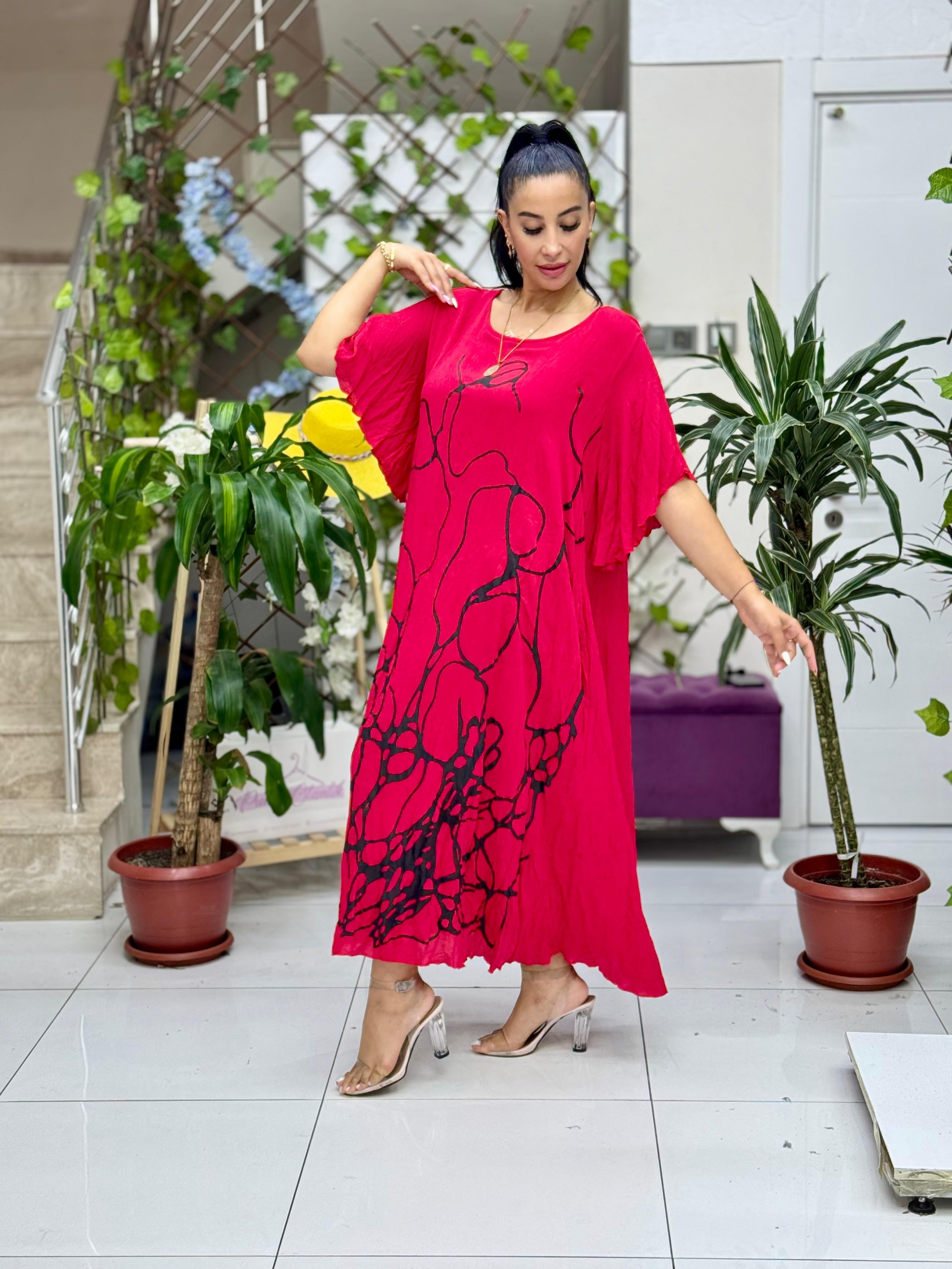 M1208 Vestido Voile Detalle Cuello Turquesa
