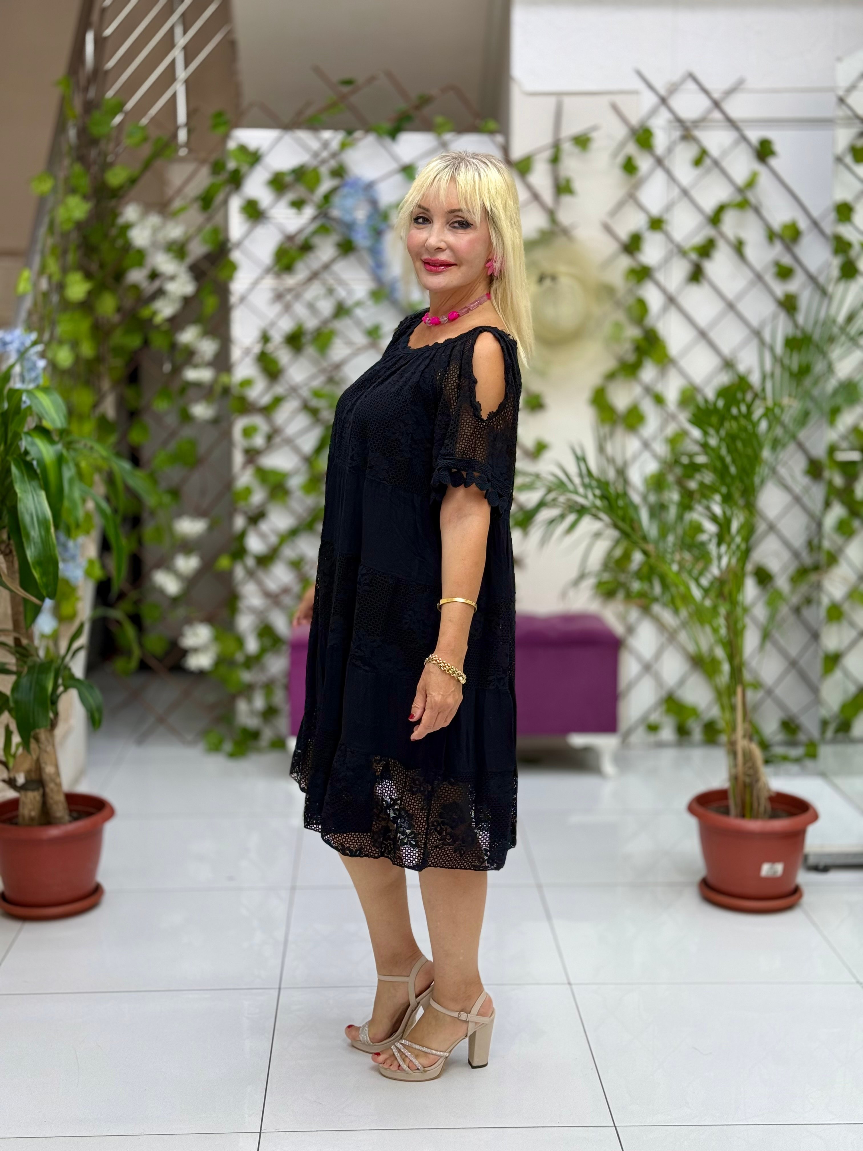 N20725 Vestido de algodón italiano Rosa