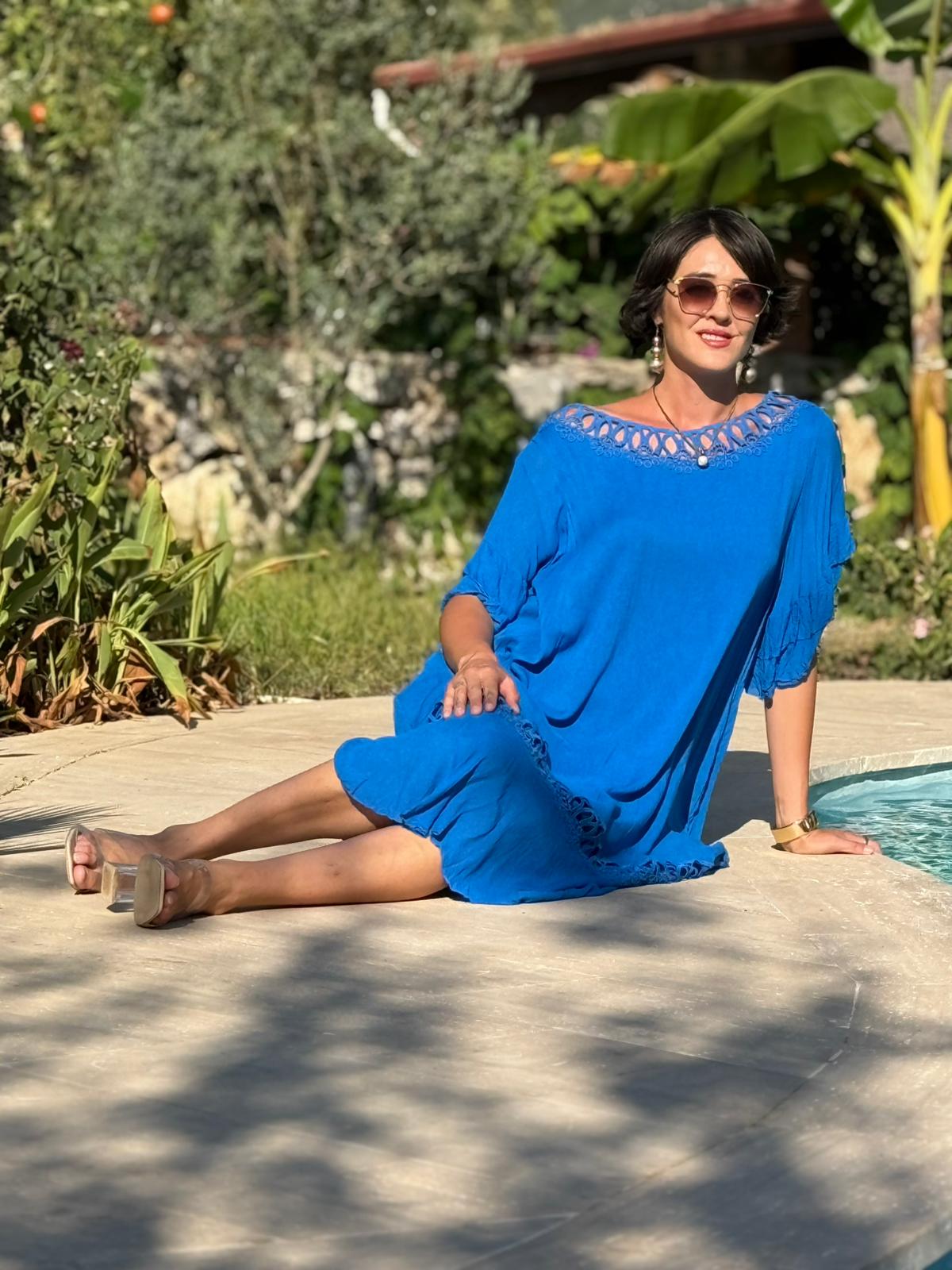 VL3026 Vual Elbise Saks