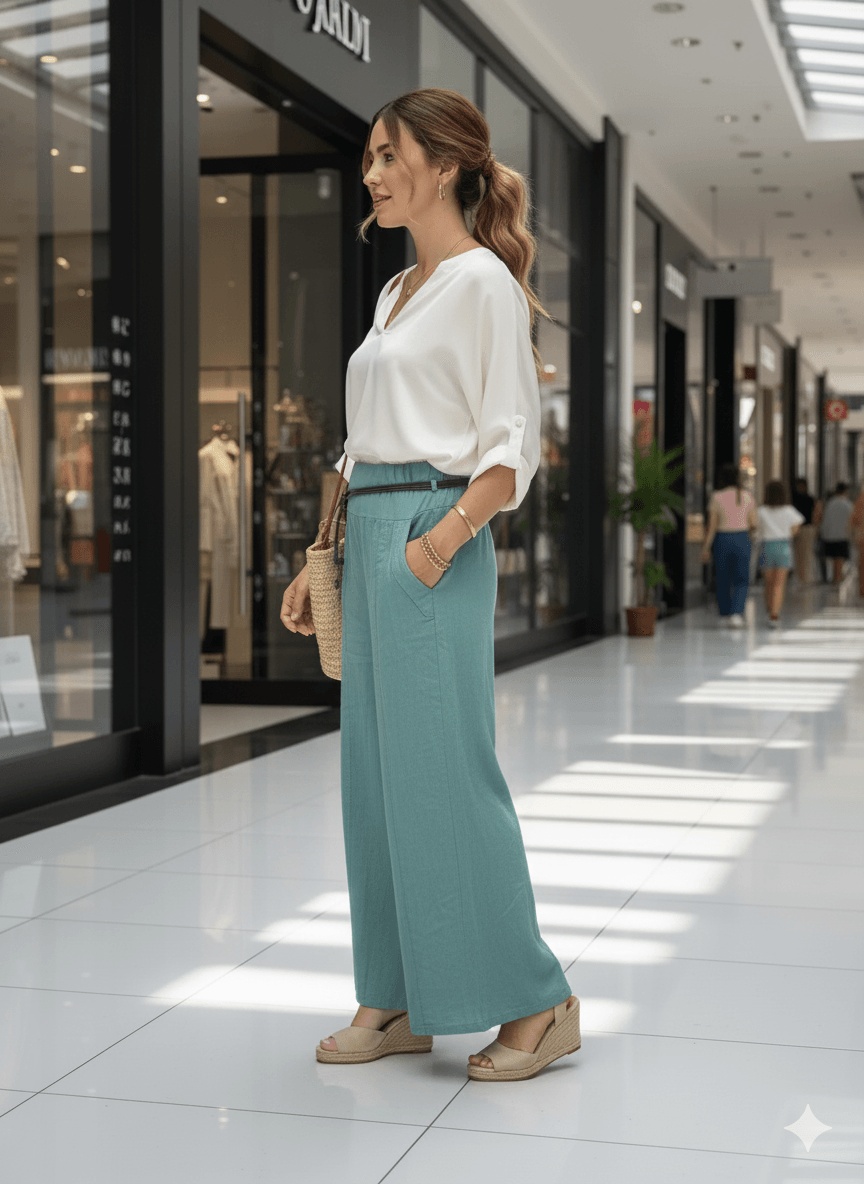 P3082 PANTALÓN LINO ITALIANO MARRÓN