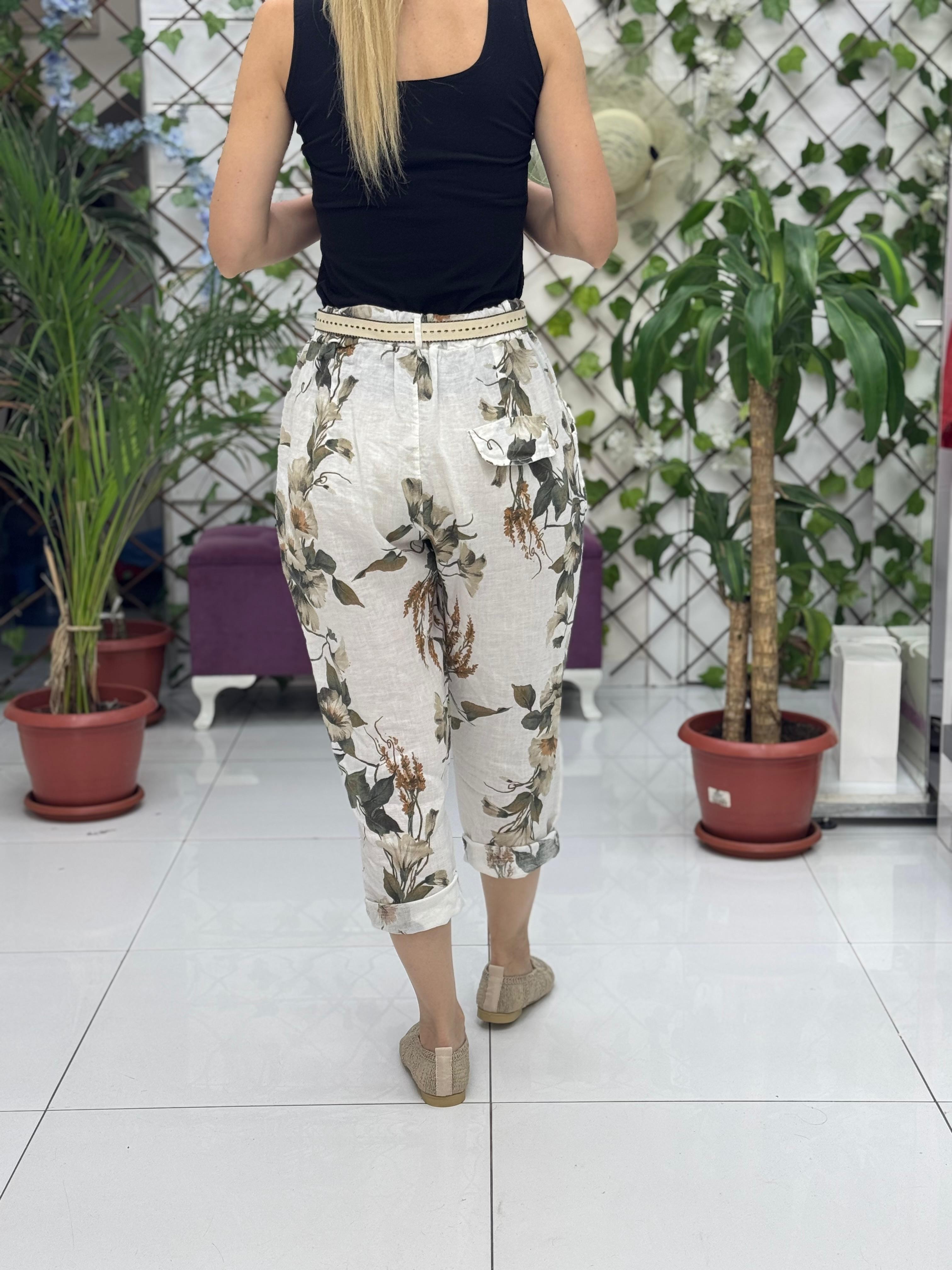 P3082 PANTALÓN LINO ITALIANO MARRÓN