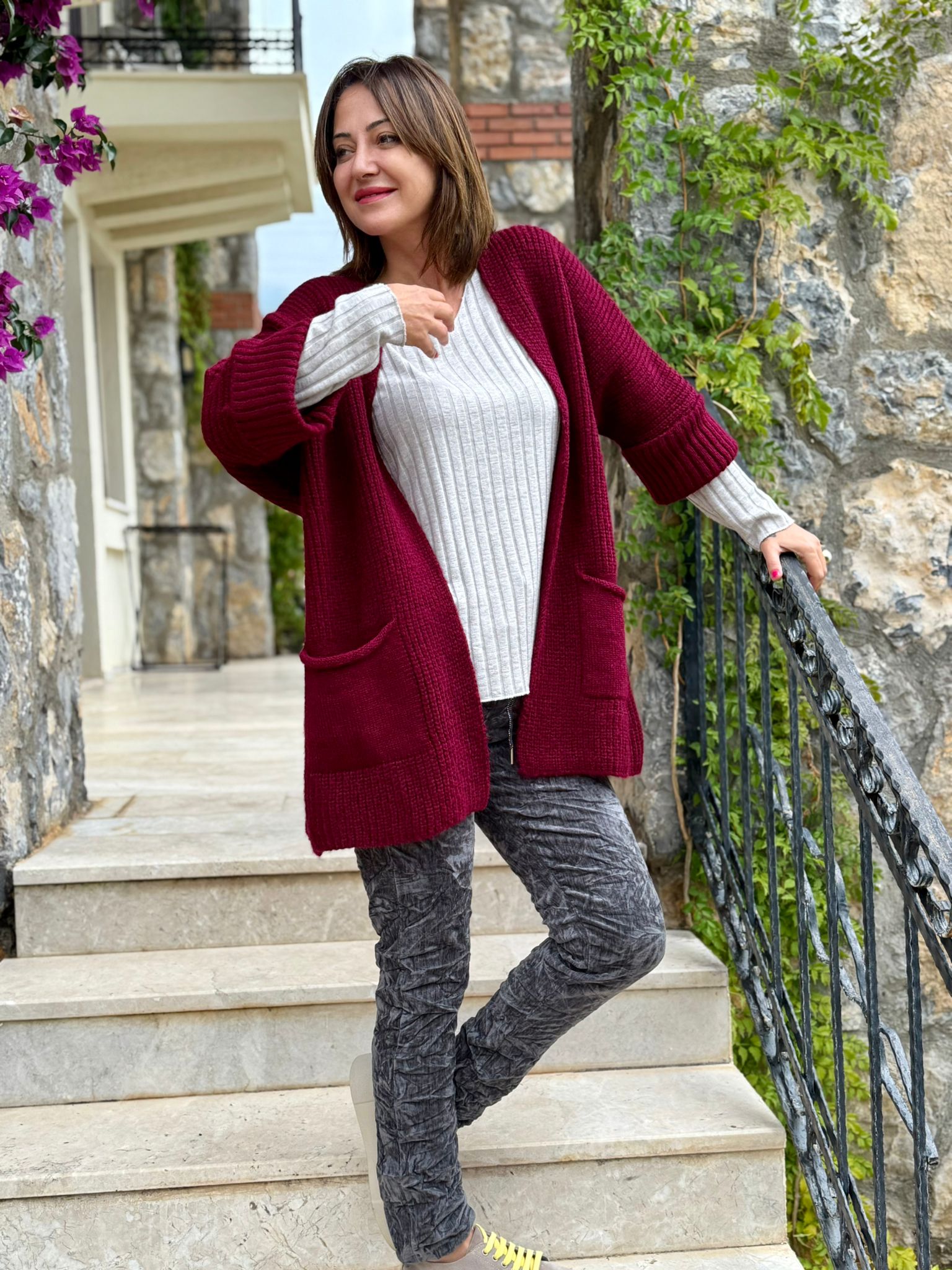 Sc2403 Jersey De Punto Lavado Marrón