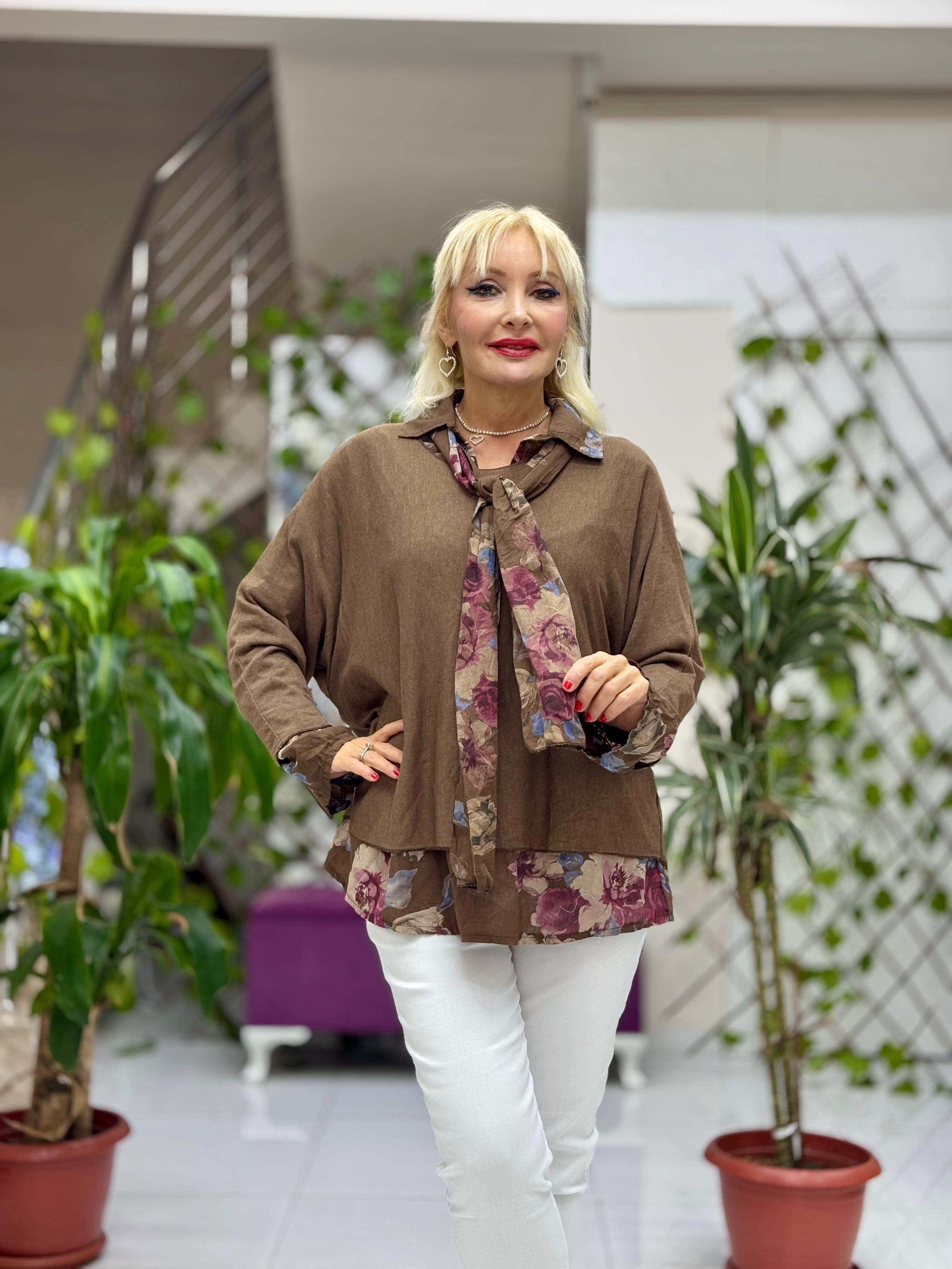 P6811 Prendas de punto con estampado de camuflaje Caqui