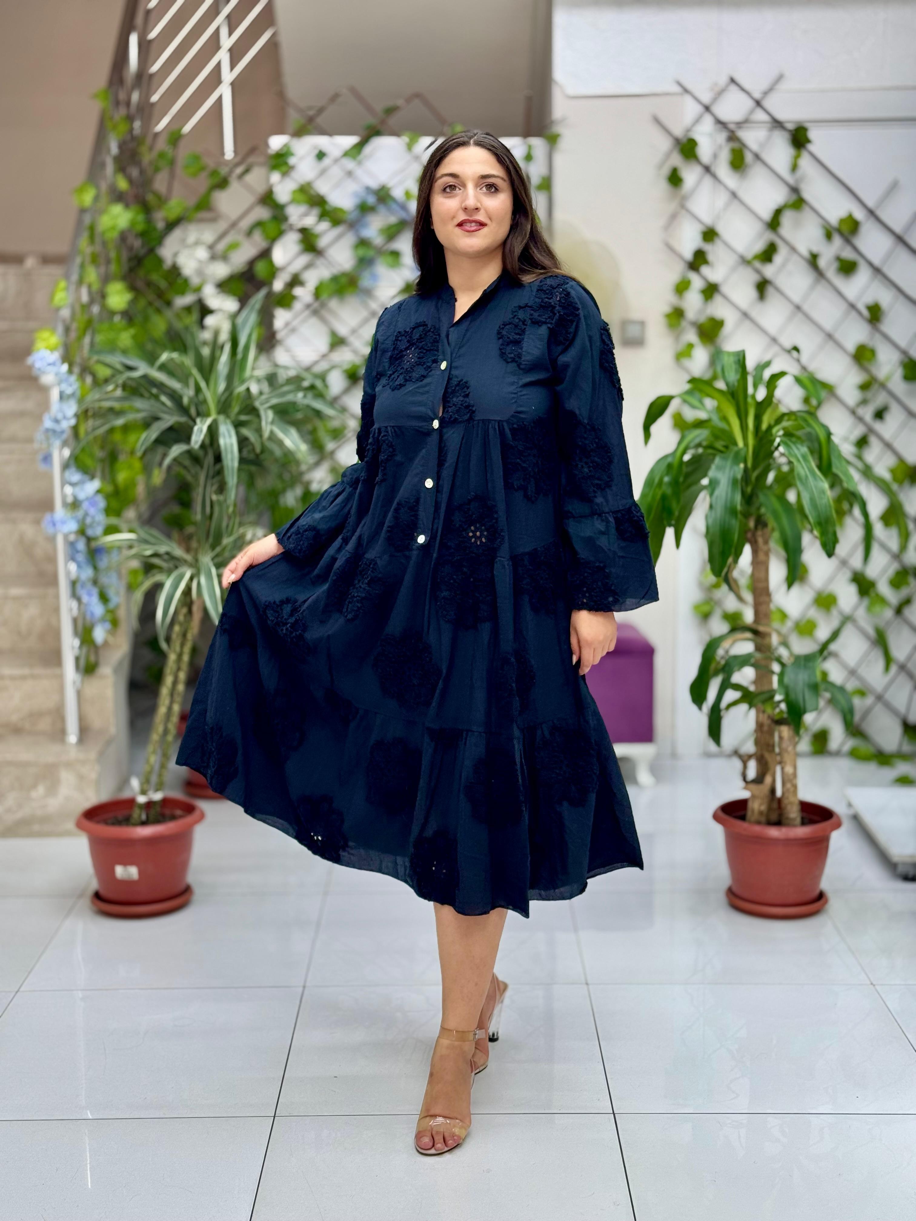 N20725 Vestido de algodón italiano Rosa