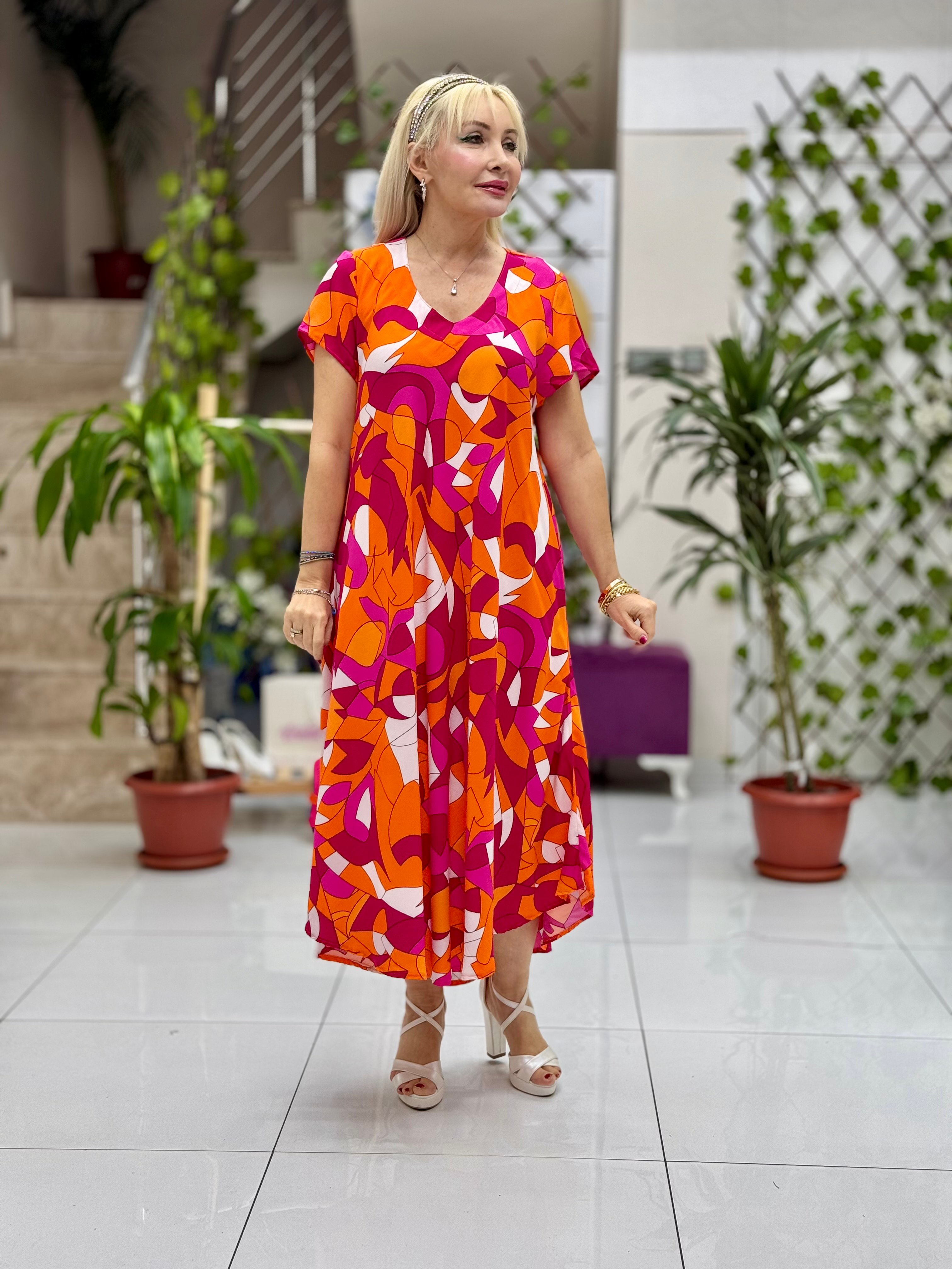 FD17154 Viskon Frida Elbise