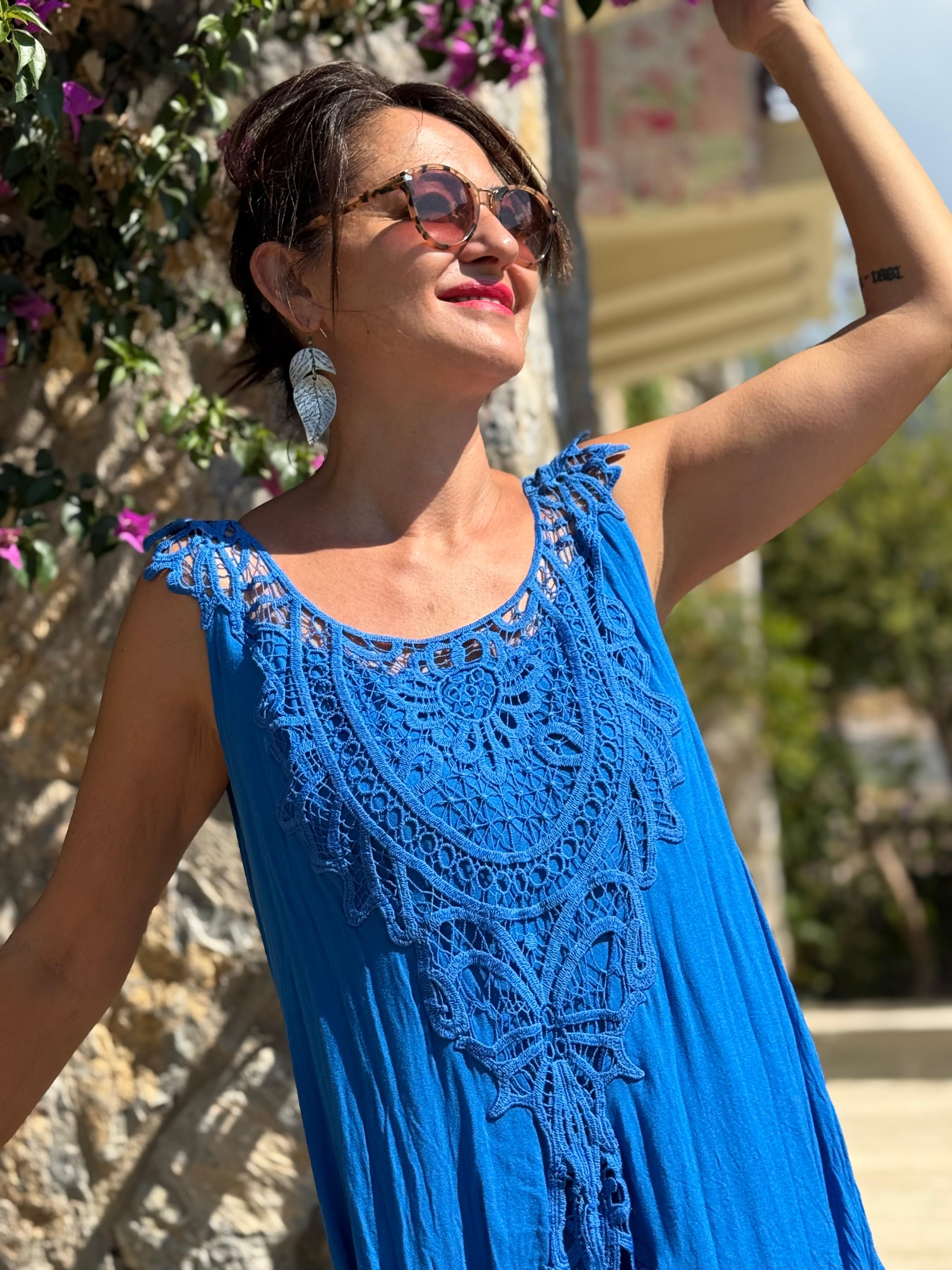 VL1207 Kolsuz Vual Mini Elbise Saks