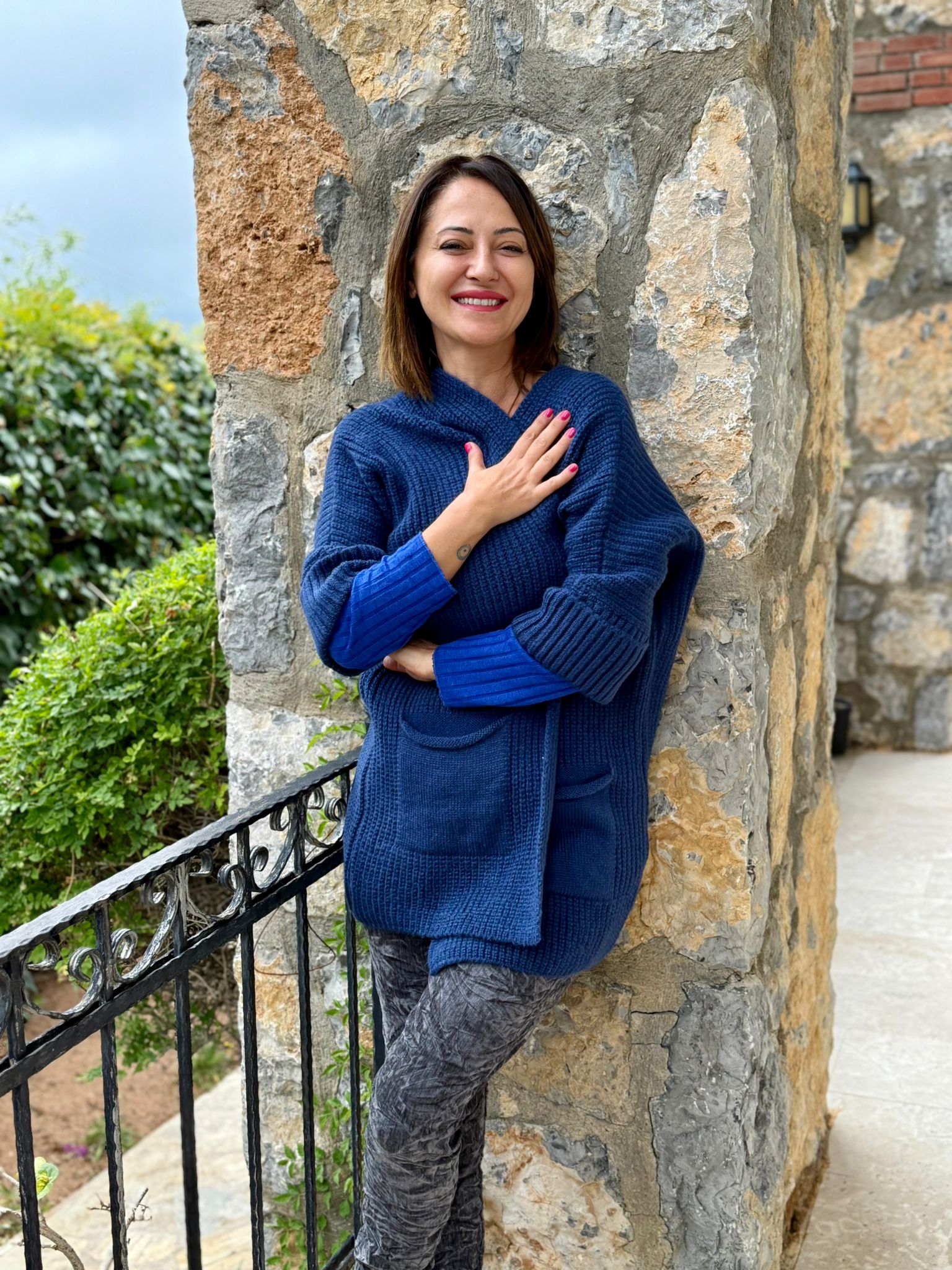 Sc2403 Jersey De Punto Lavado Marrón