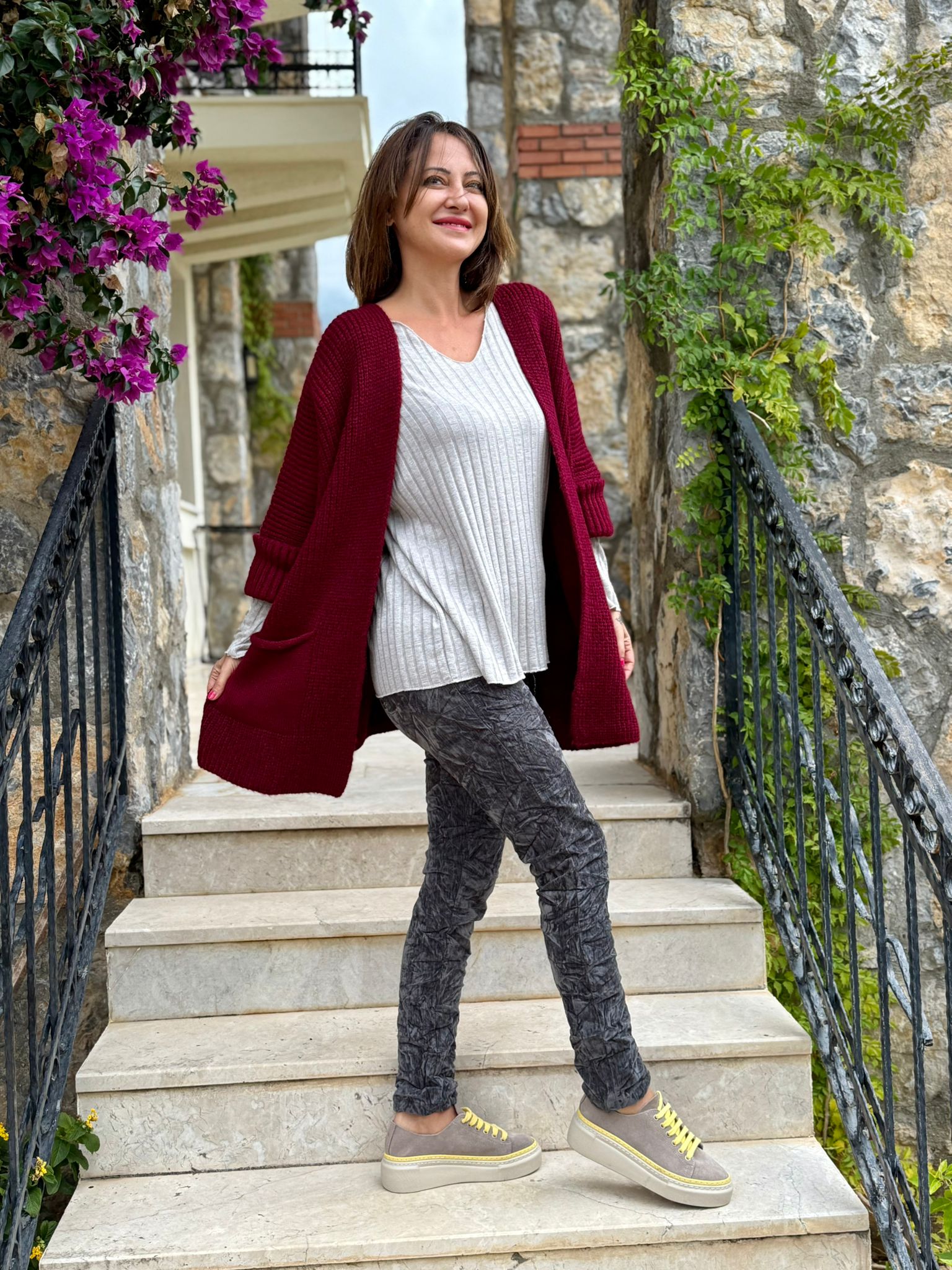 Sc2403 Jersey De Punto Lavado Marrón