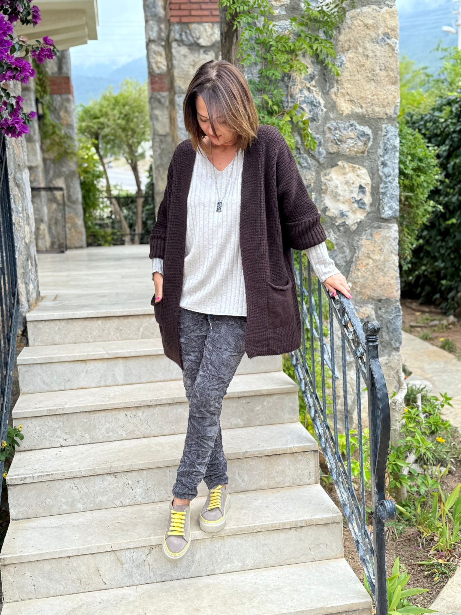 Sc2403 Jersey De Punto Lavado Marrón