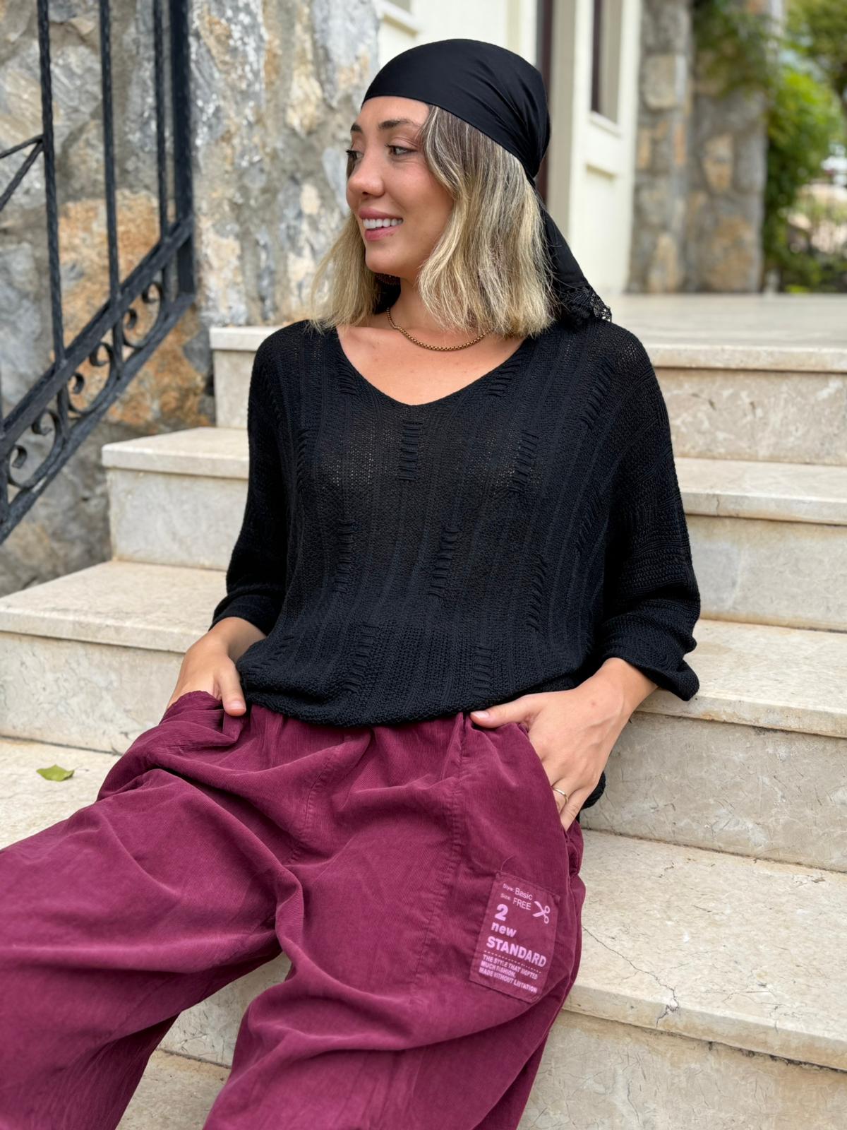 LS2203 İtalyan Kemerli Kadife Pantolon Vişne