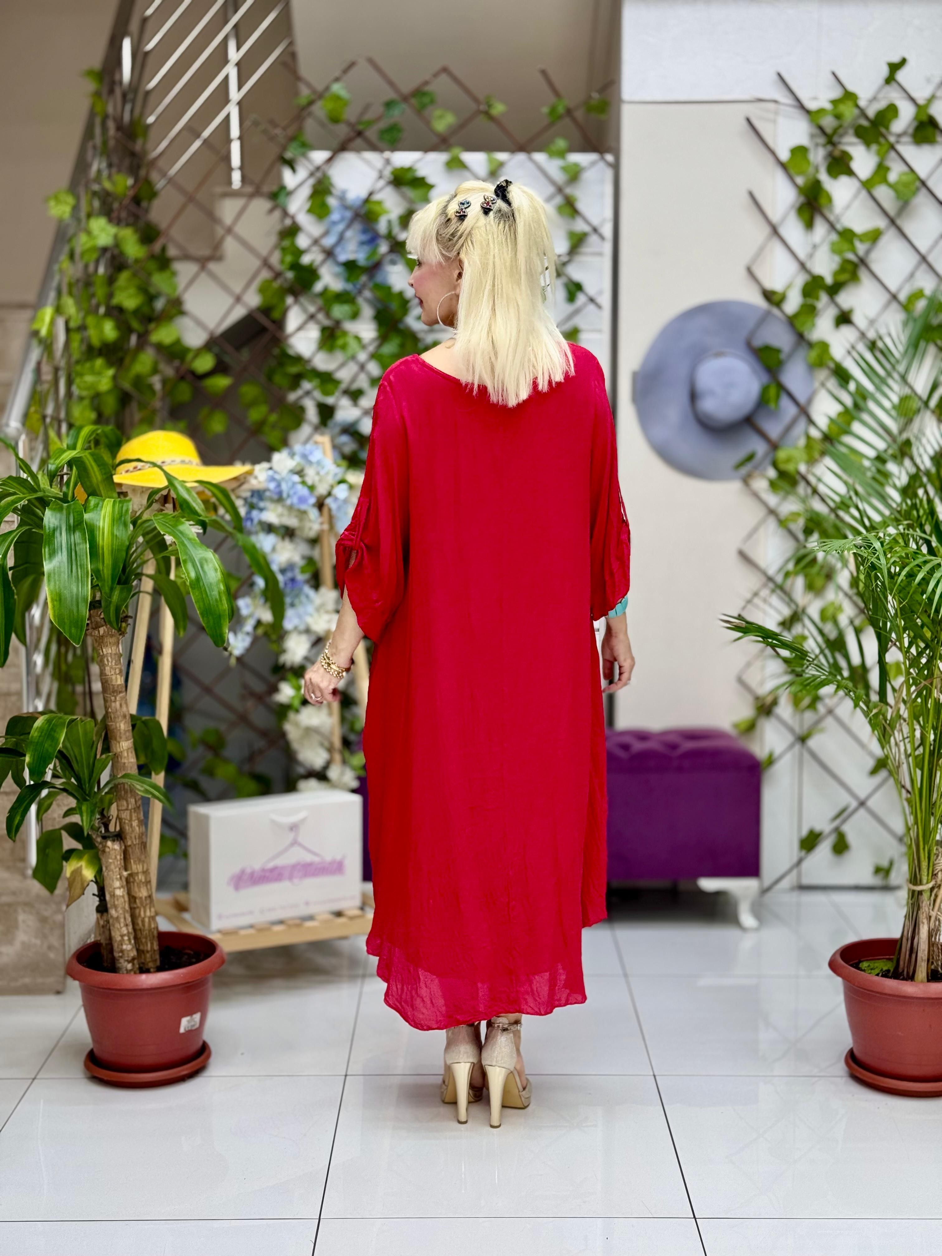 VL3025 Vual Elbise Kırmızı