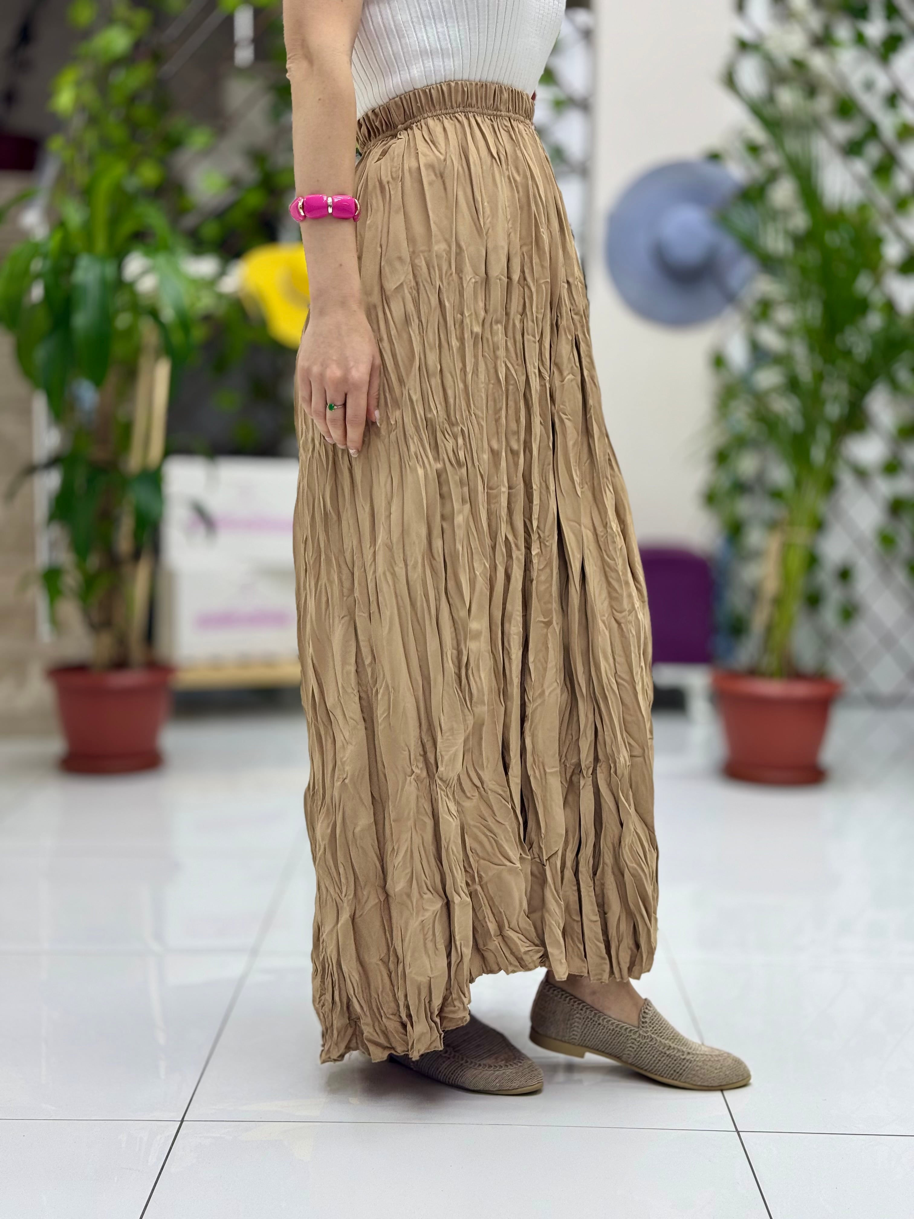 N30753 Falda De Seda Italiana Saks