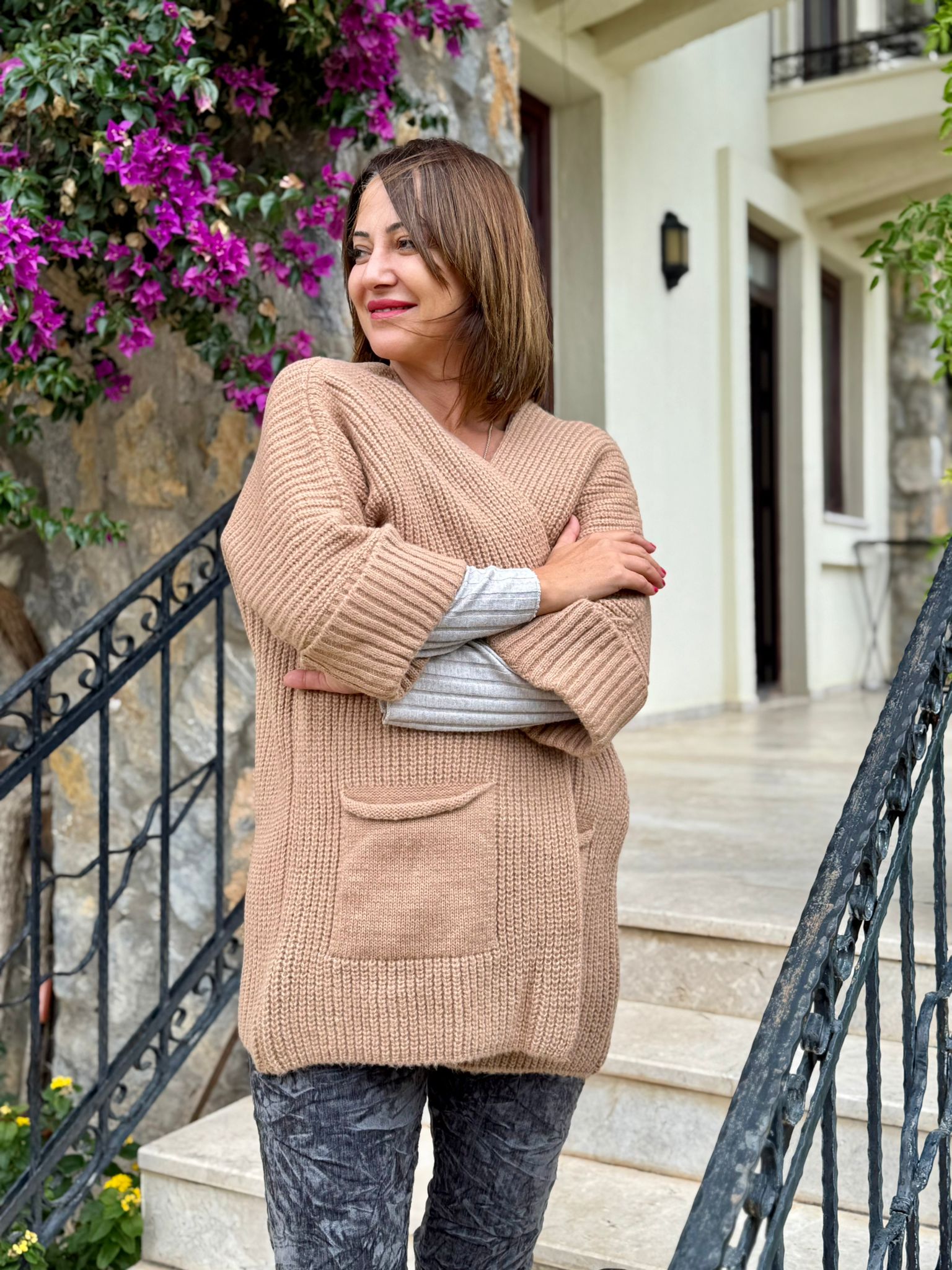 Sc2403 Jersey De Punto Lavado Marrón