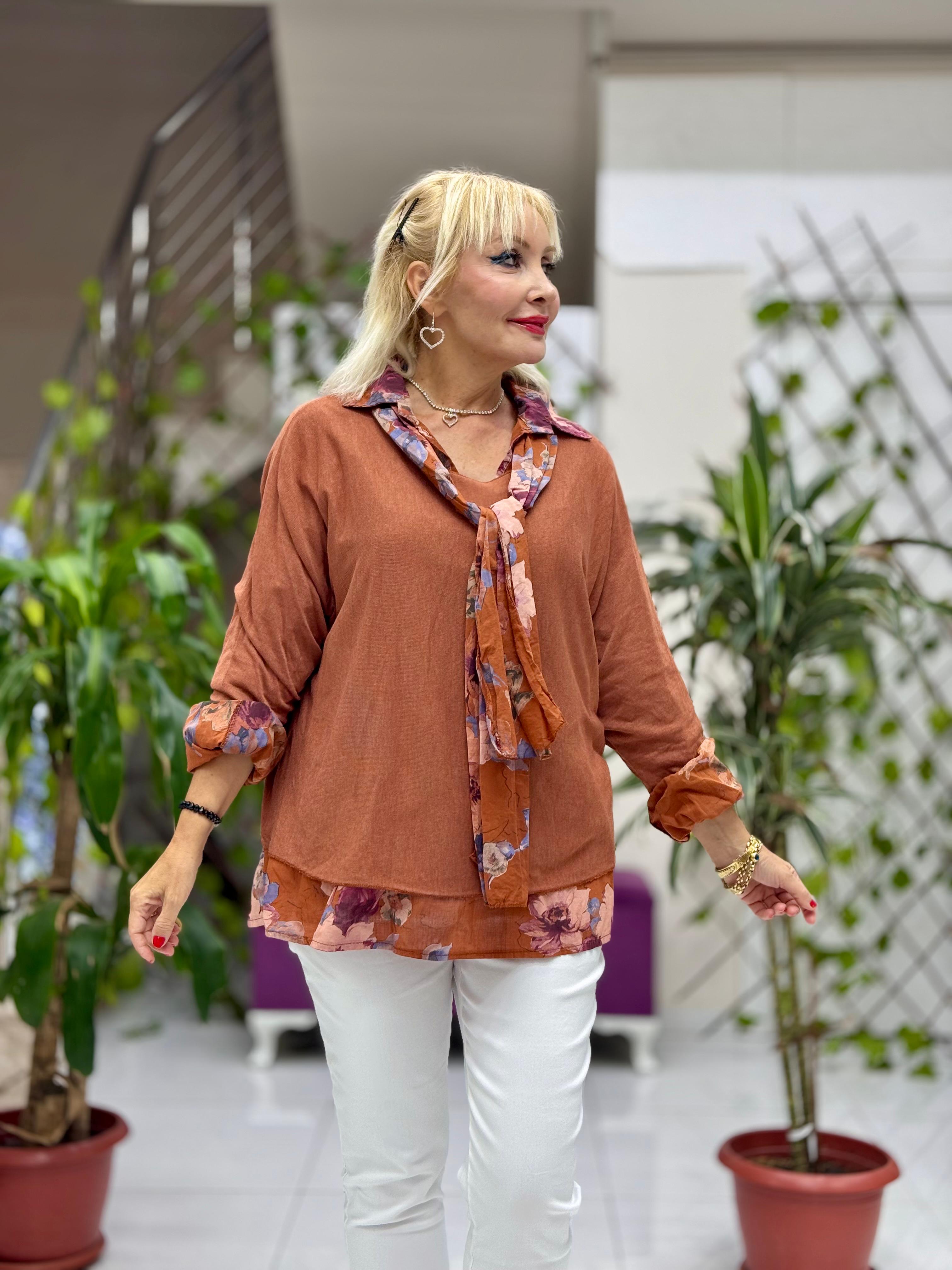 P6811 Prendas de punto con estampado de camuflaje Caqui
