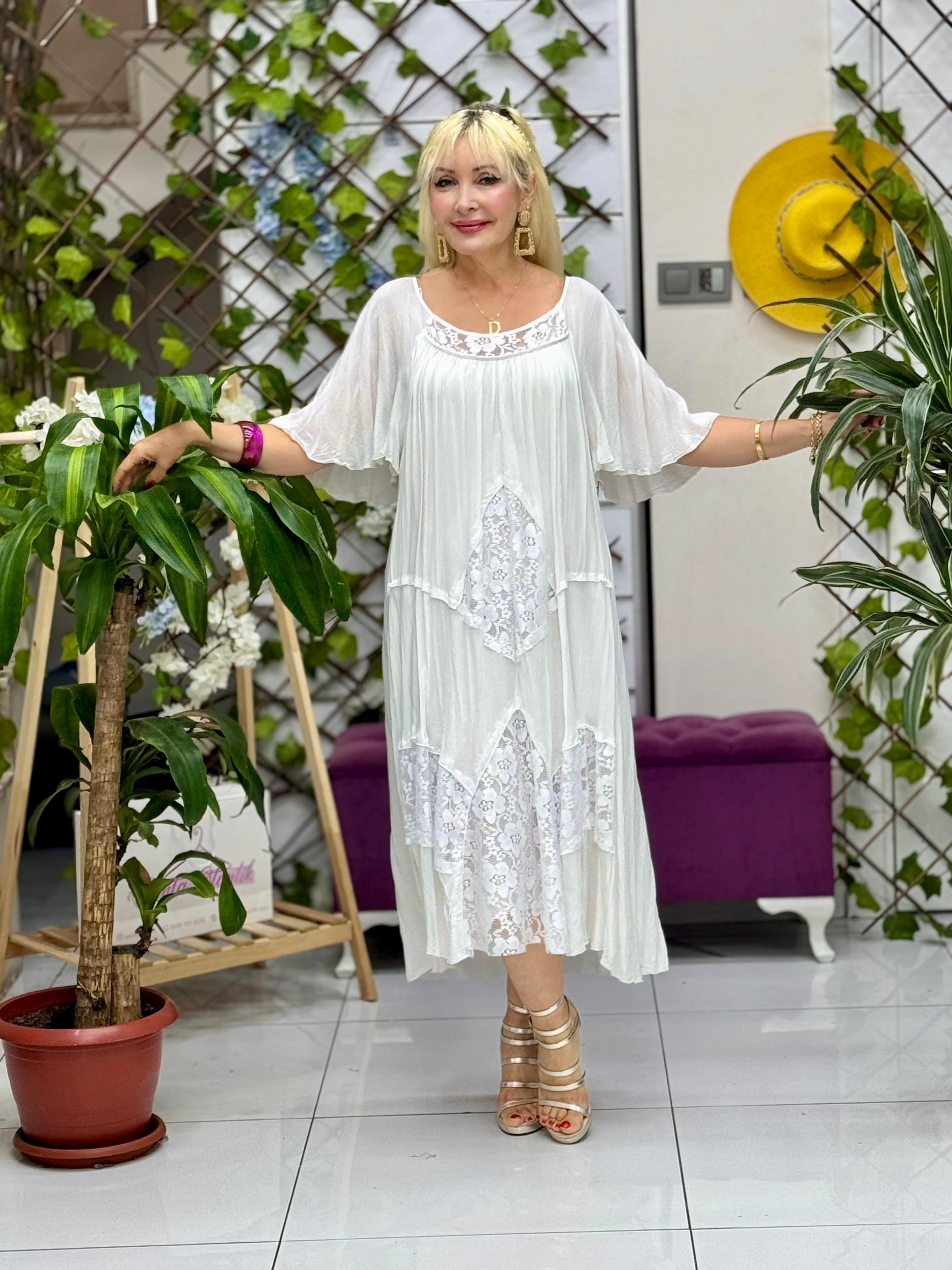 VL5510 Marselina Vual Elbise Beyaz