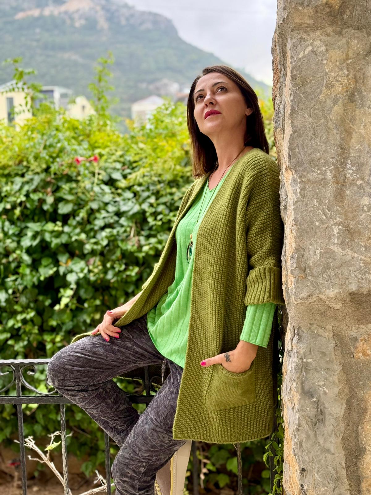 Sc2403 Jersey De Punto Lavado Marrón