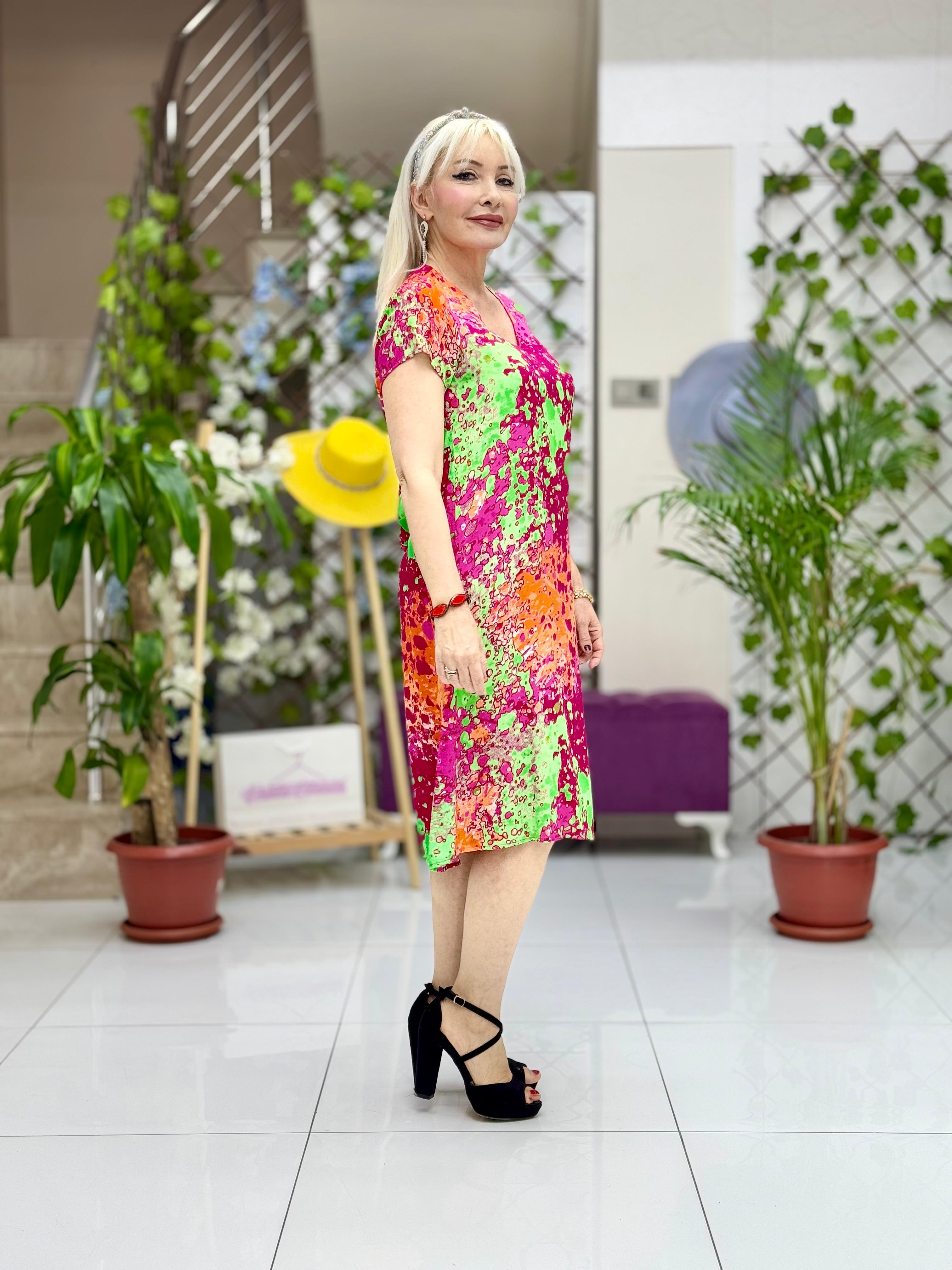 DM70031 Demet Viskon Elbise