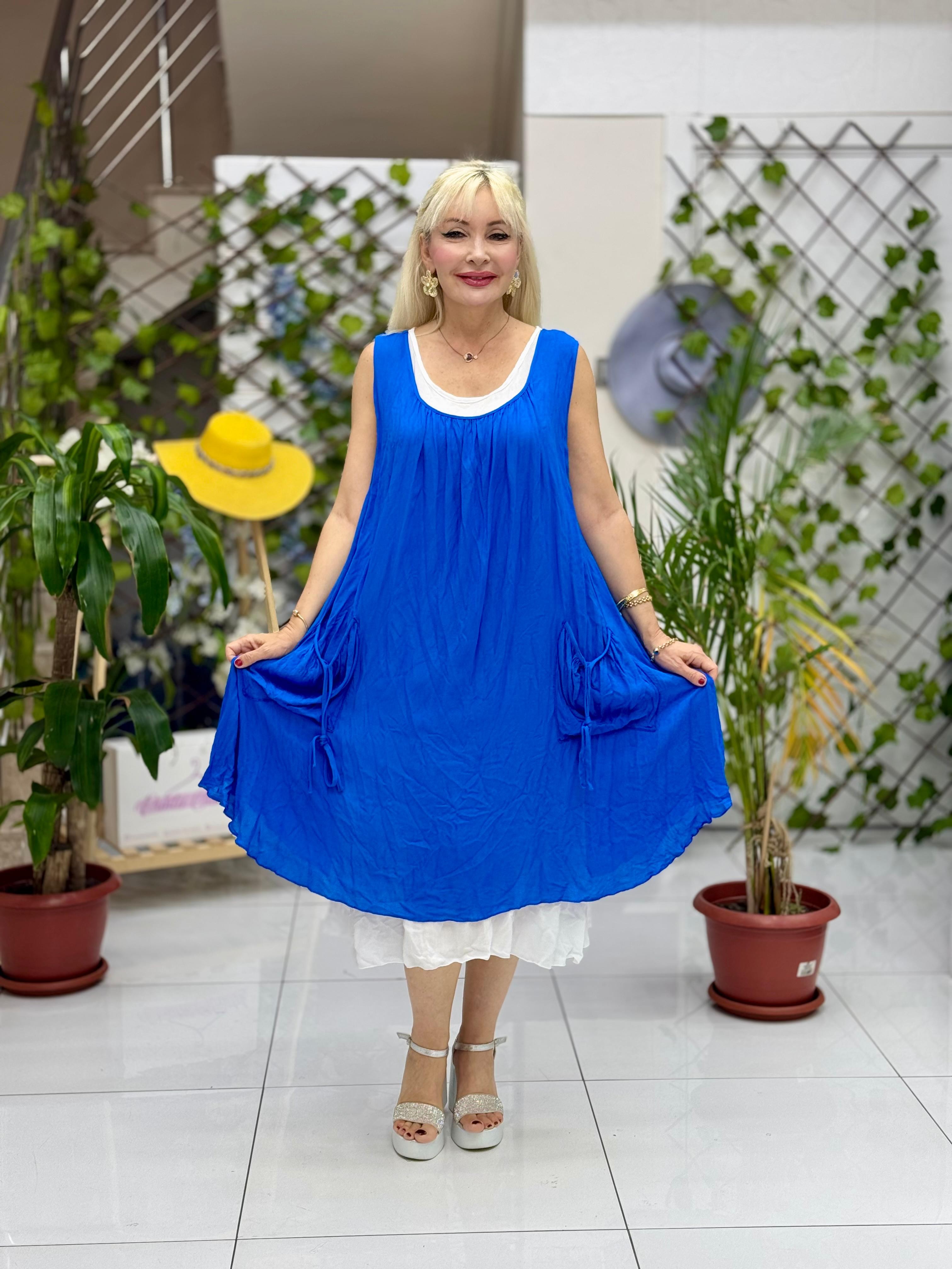 M1046 Vestido Voile Sin Mangas Rojo