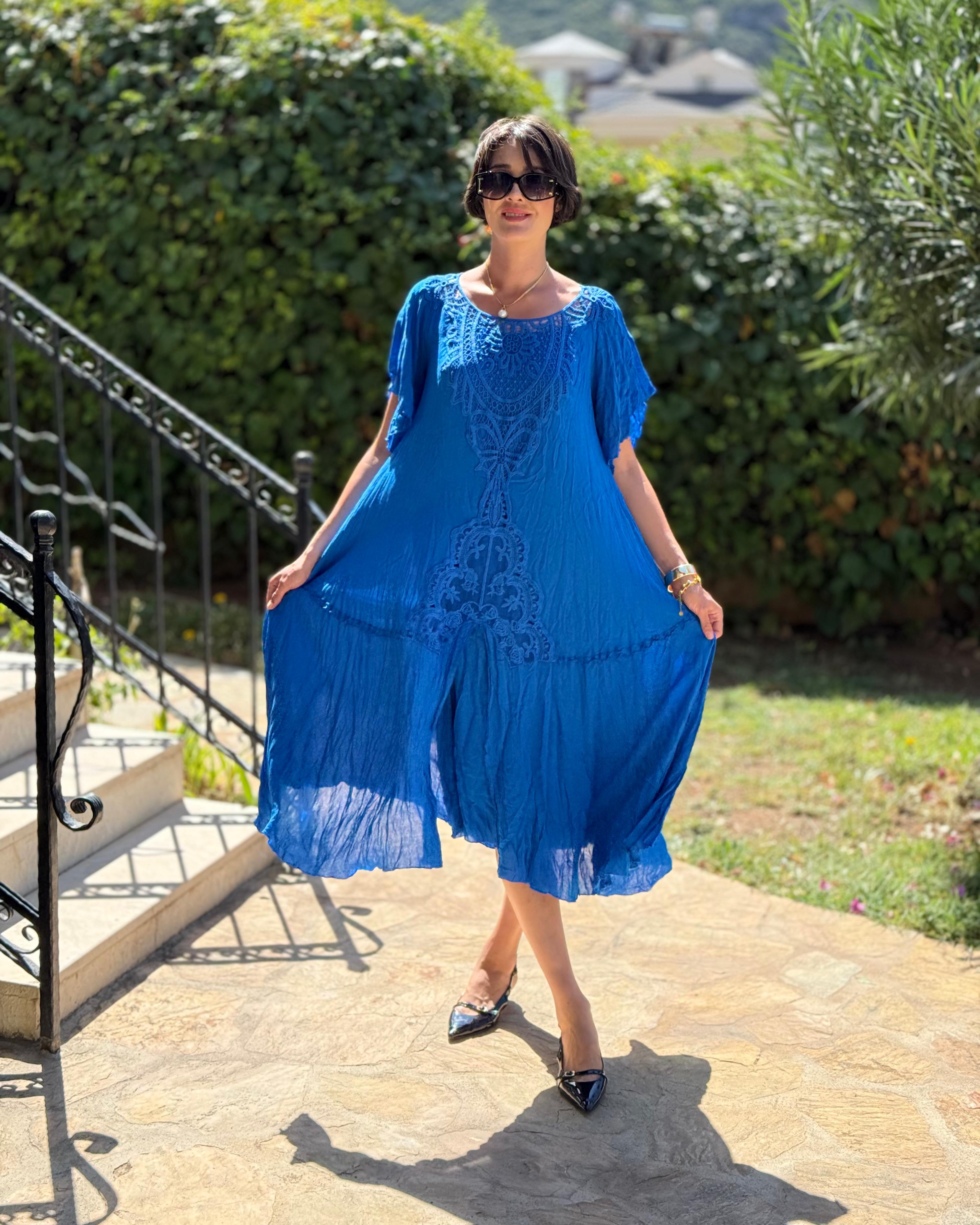 VL1420 Hürrem Vual Elbise Saks