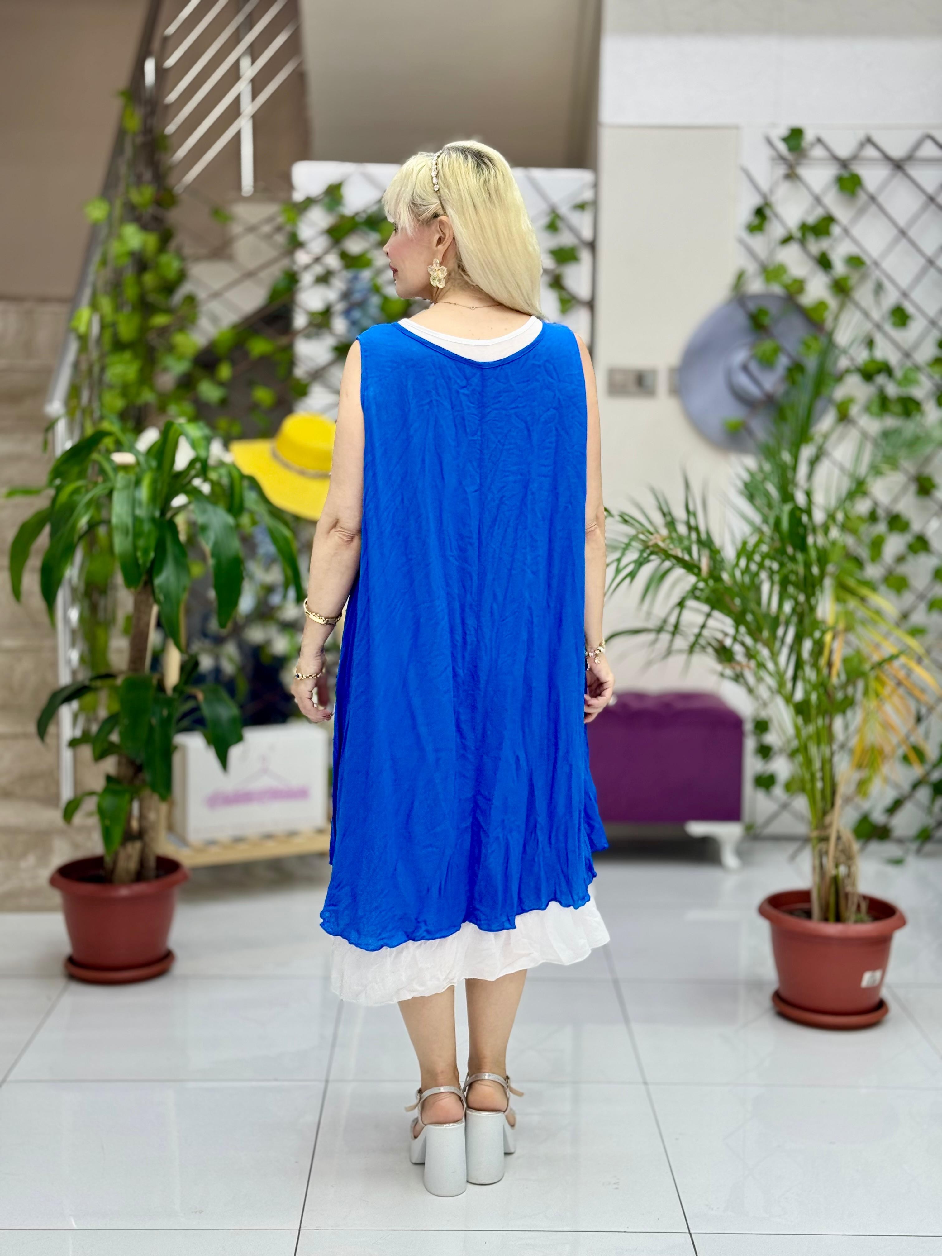 M1046 Vestido Voile Sin Mangas Rojo