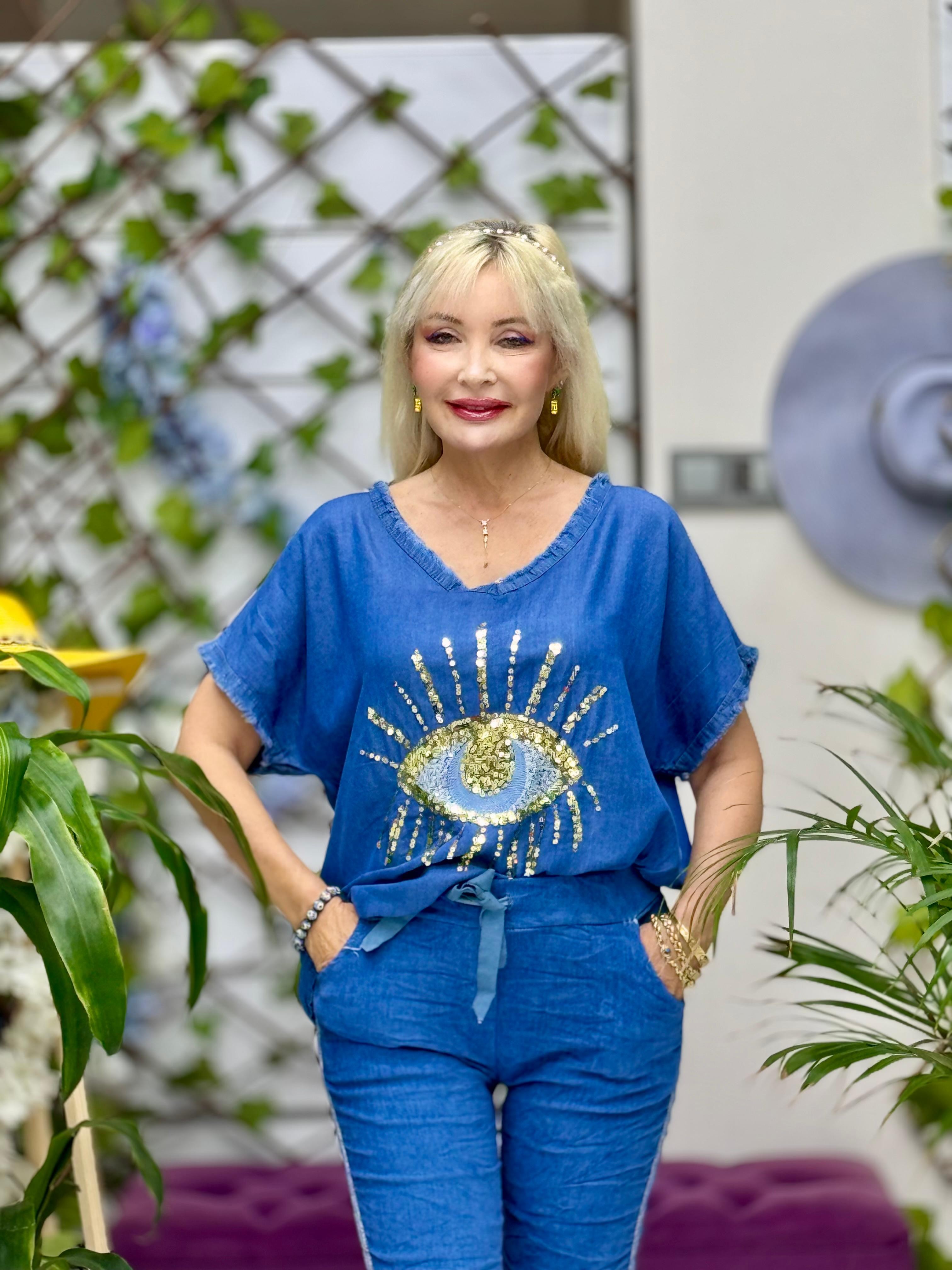 N6840 Blusa Seda Italiana Negro