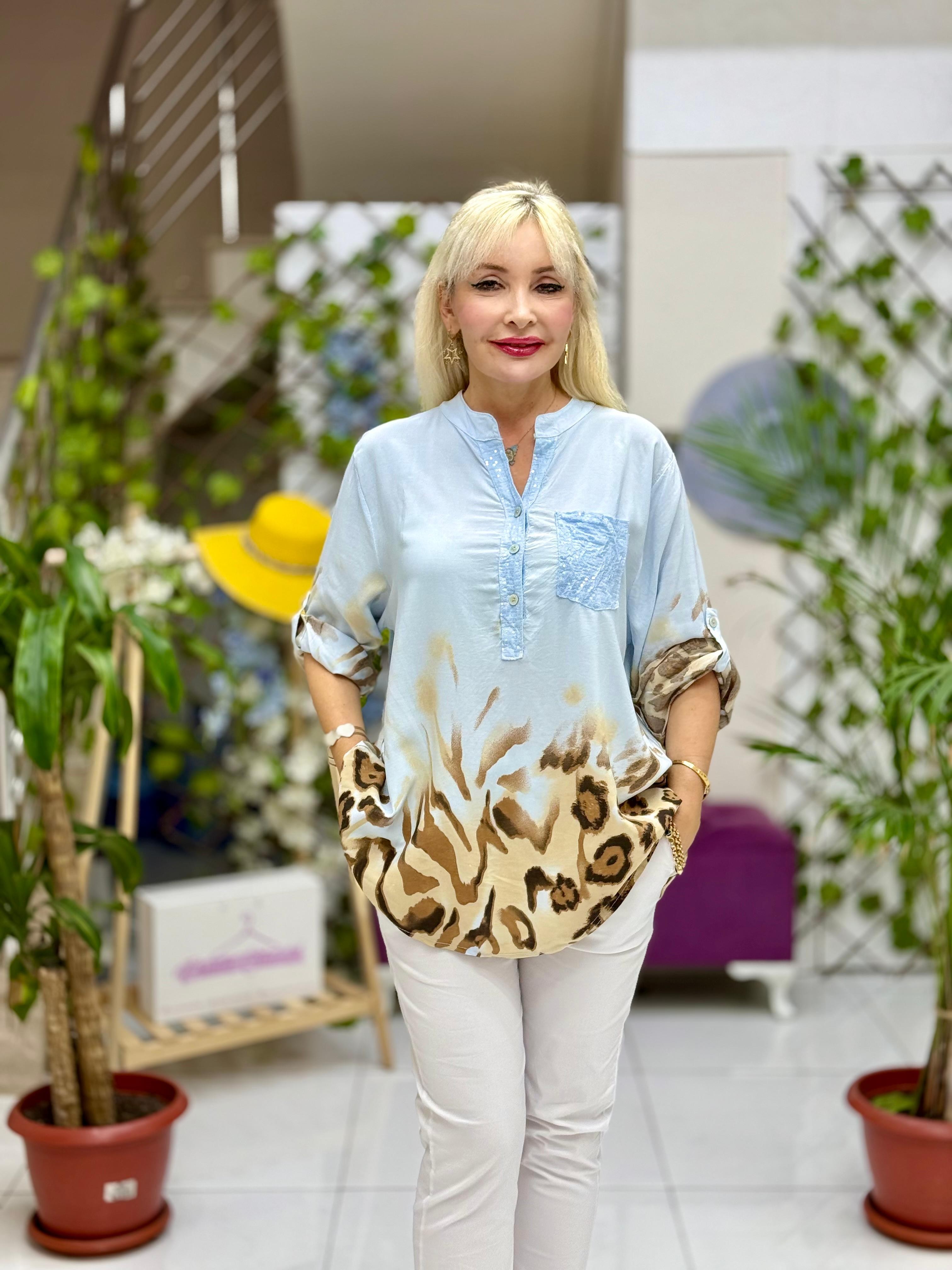 NC15470 İtalyan Coton Bluz Buzmavi