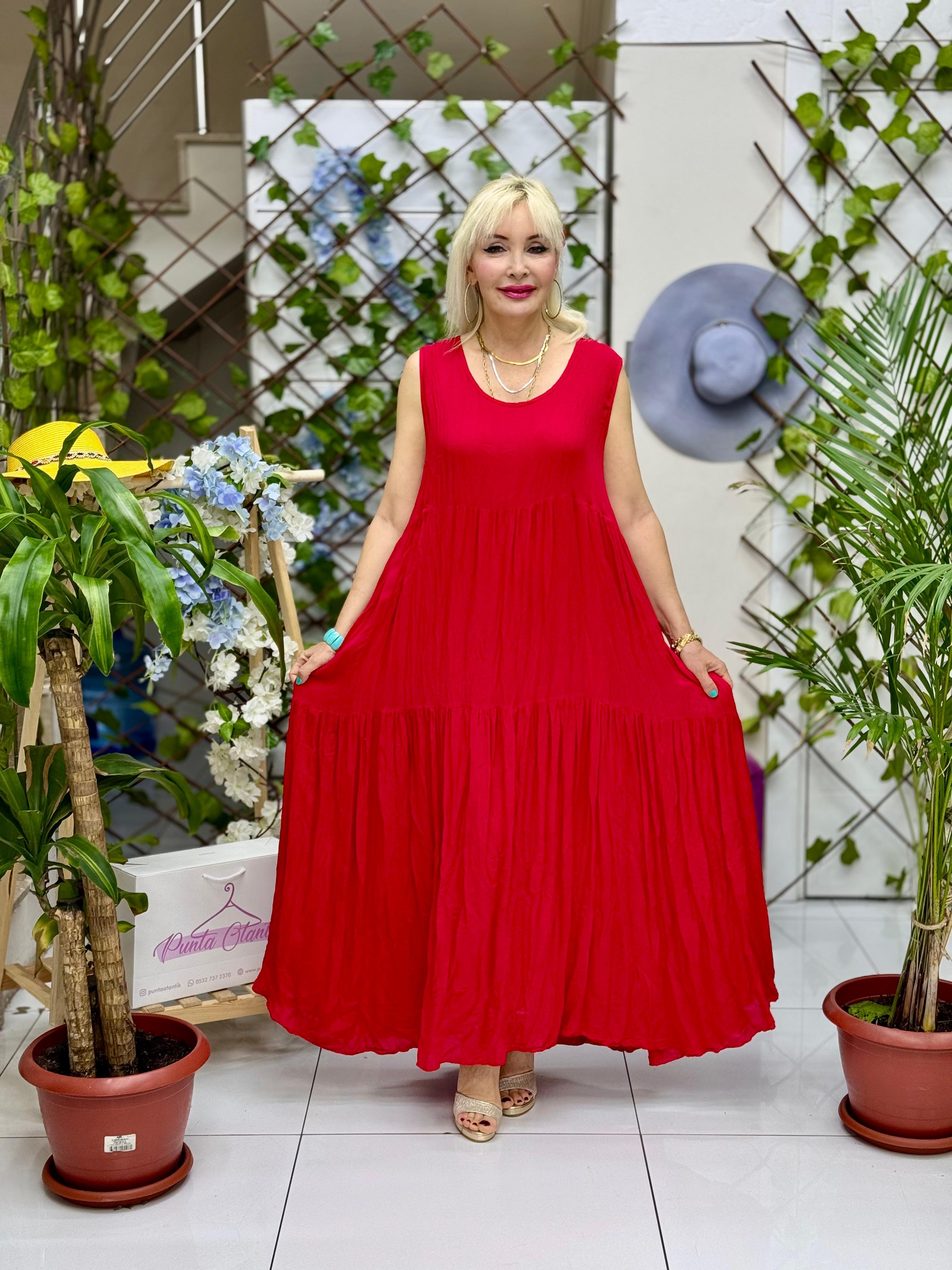 VL2114 Vual Elbise Kırmızı