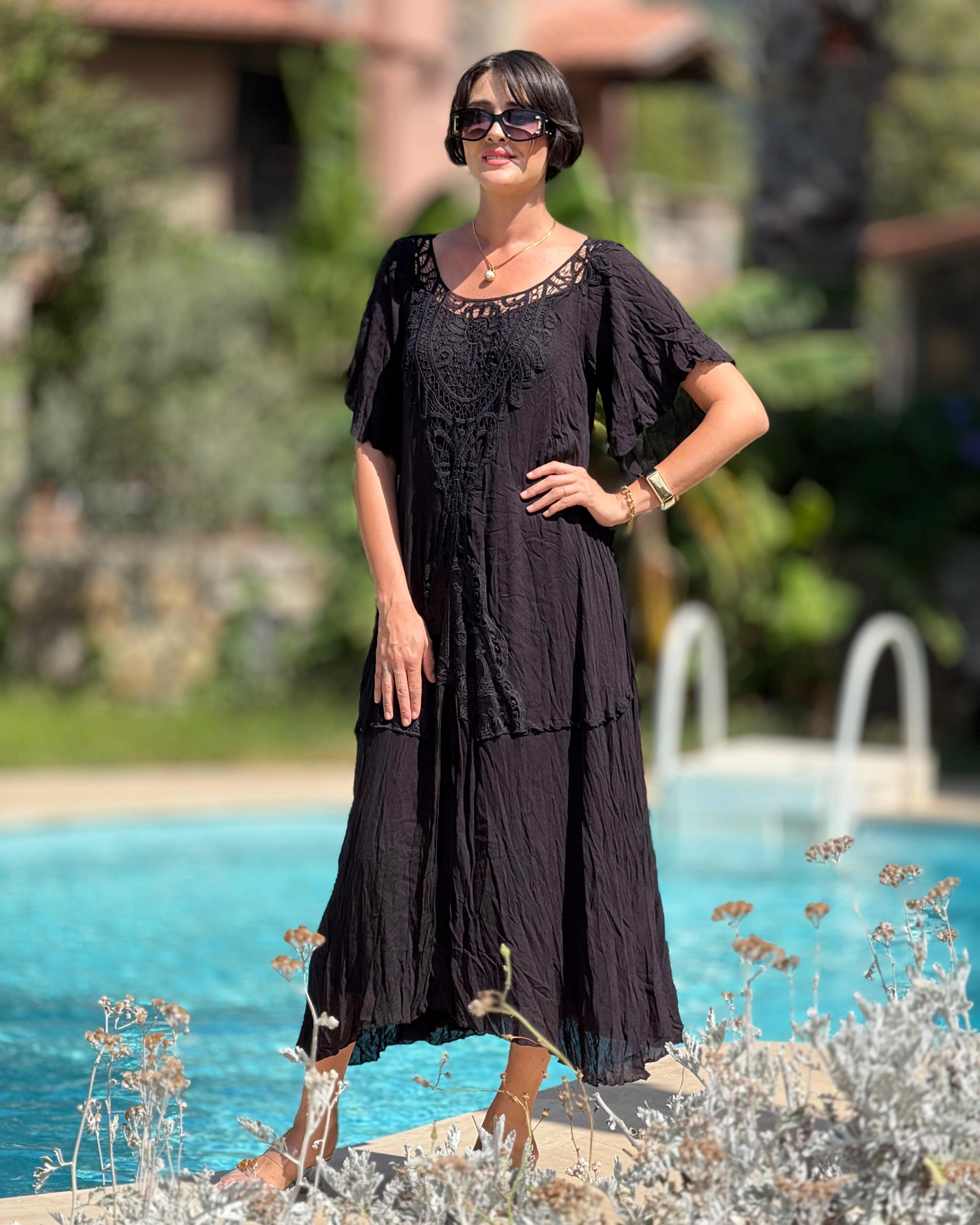 VL1420 Hürrem Vual Elbise Siyah