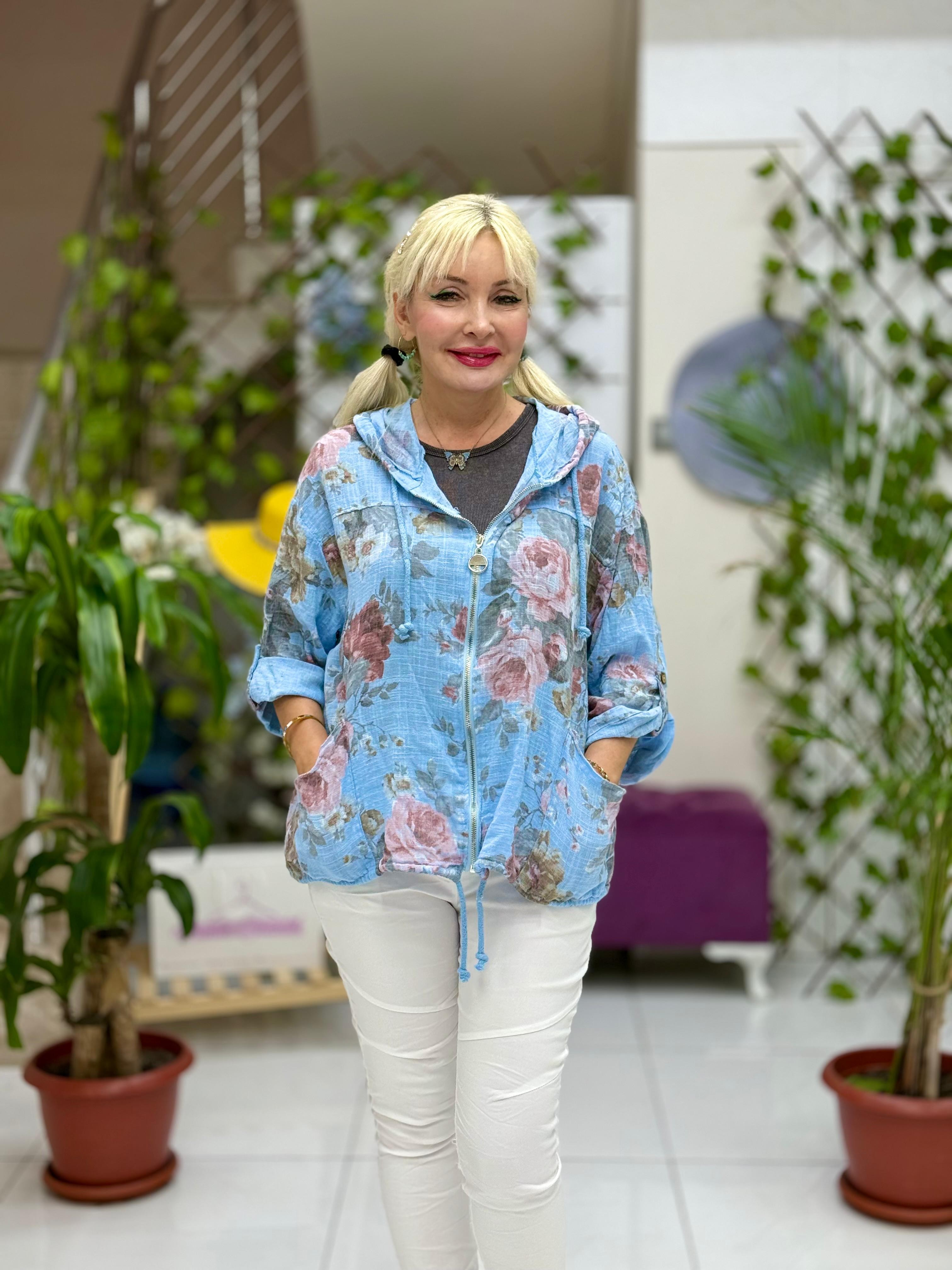 YG3002 Pamukketen Fermuarlı Kapişonlu Ceket Bebemavi