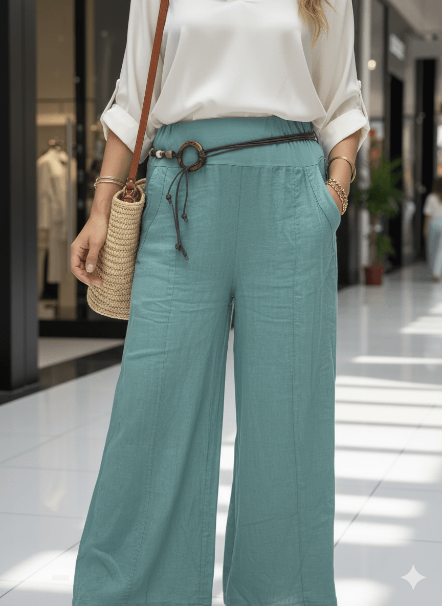 P3082 PANTALÓN LINO ITALIANO MARRÓN